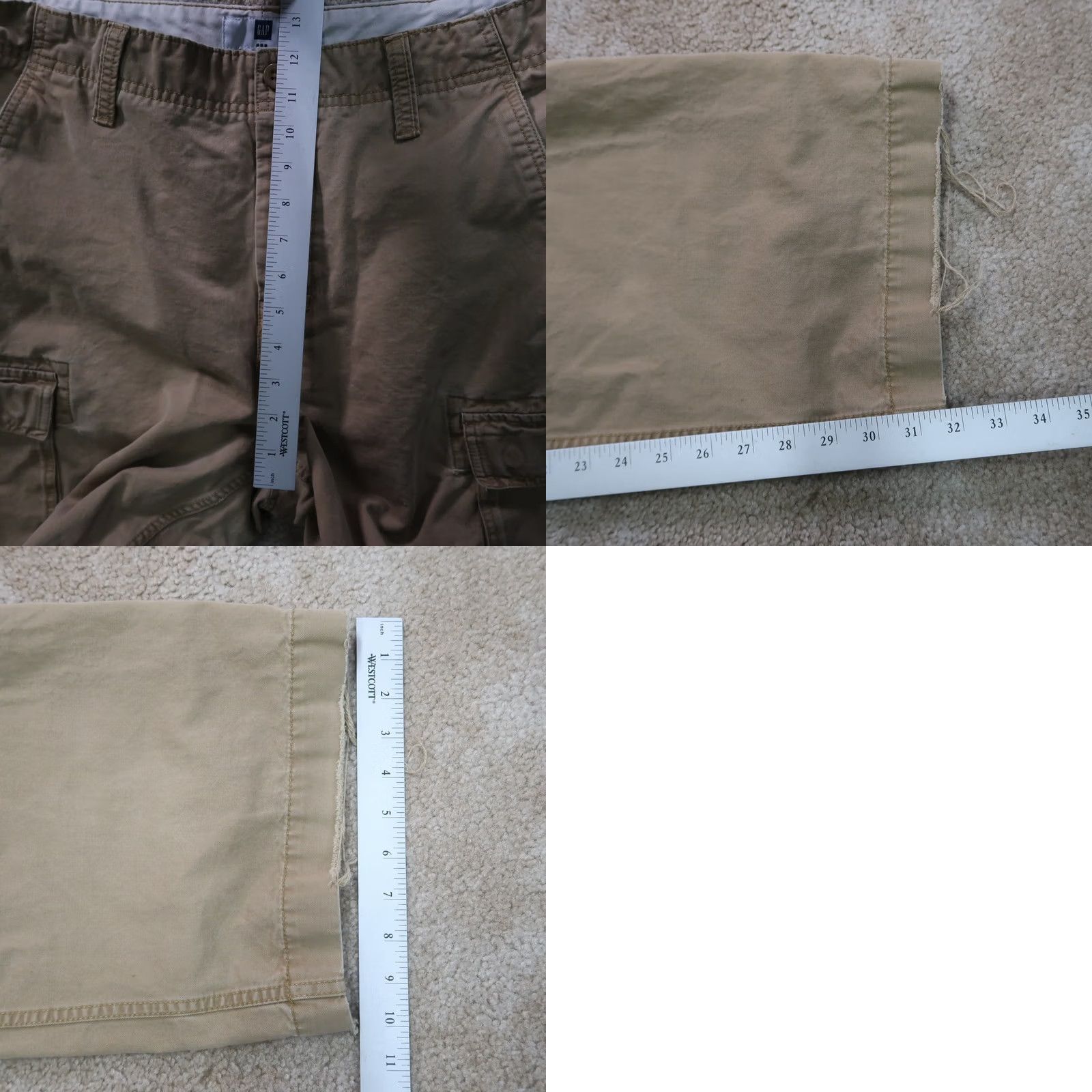 Gap Gap Cargo Pants Men’s 36x34 Beige Straight Leg Baggy Streetwear Pants Mens Regular Vintage: No, 36x34? Size US 36 / EU 52 - 9 Thumbnail