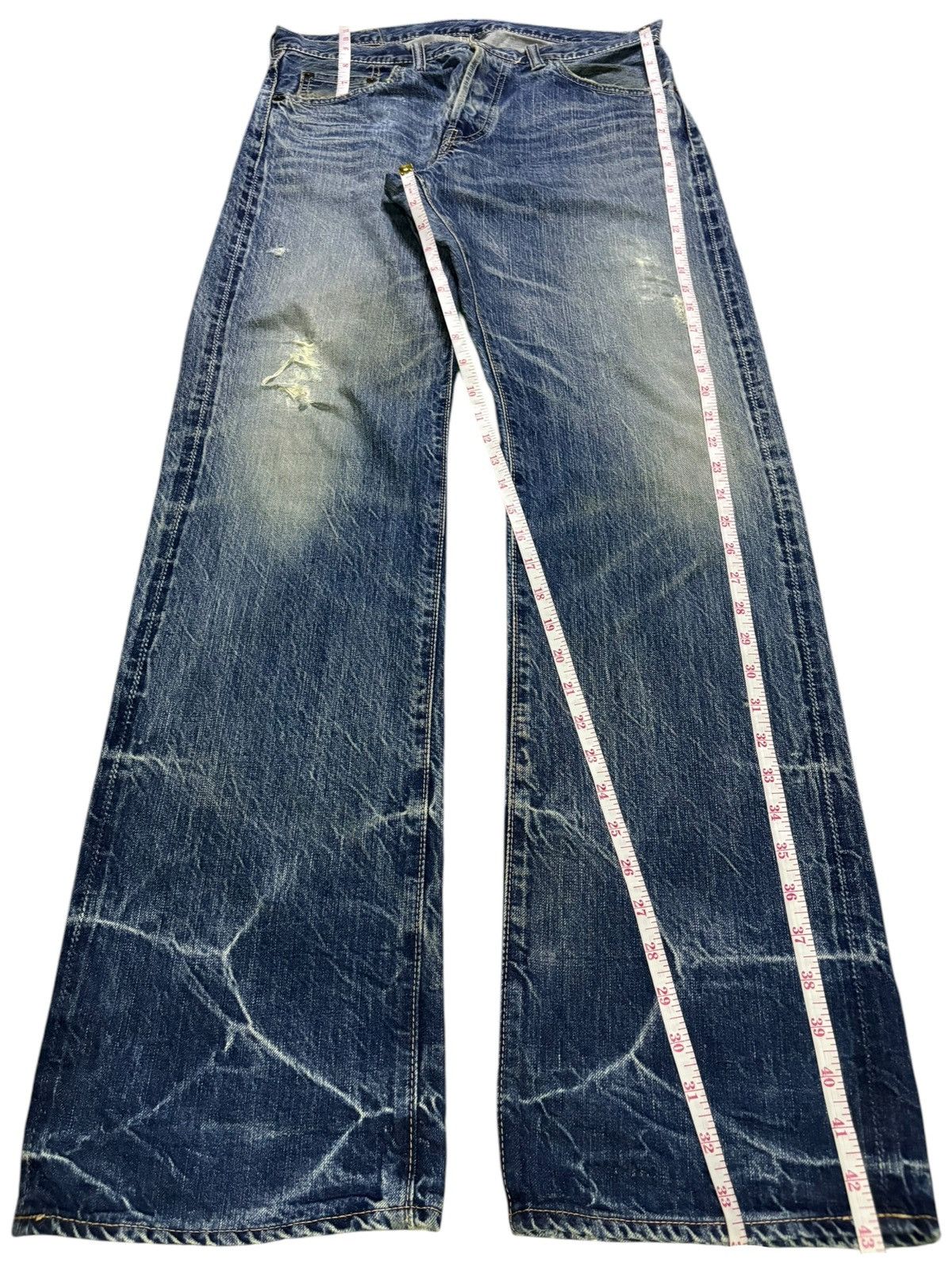 Johnbull Vintage Johnbull Selvedge Mud Wash Distress Baggy Jeans Size US 32 / EU 48 - 12 Thumbnail