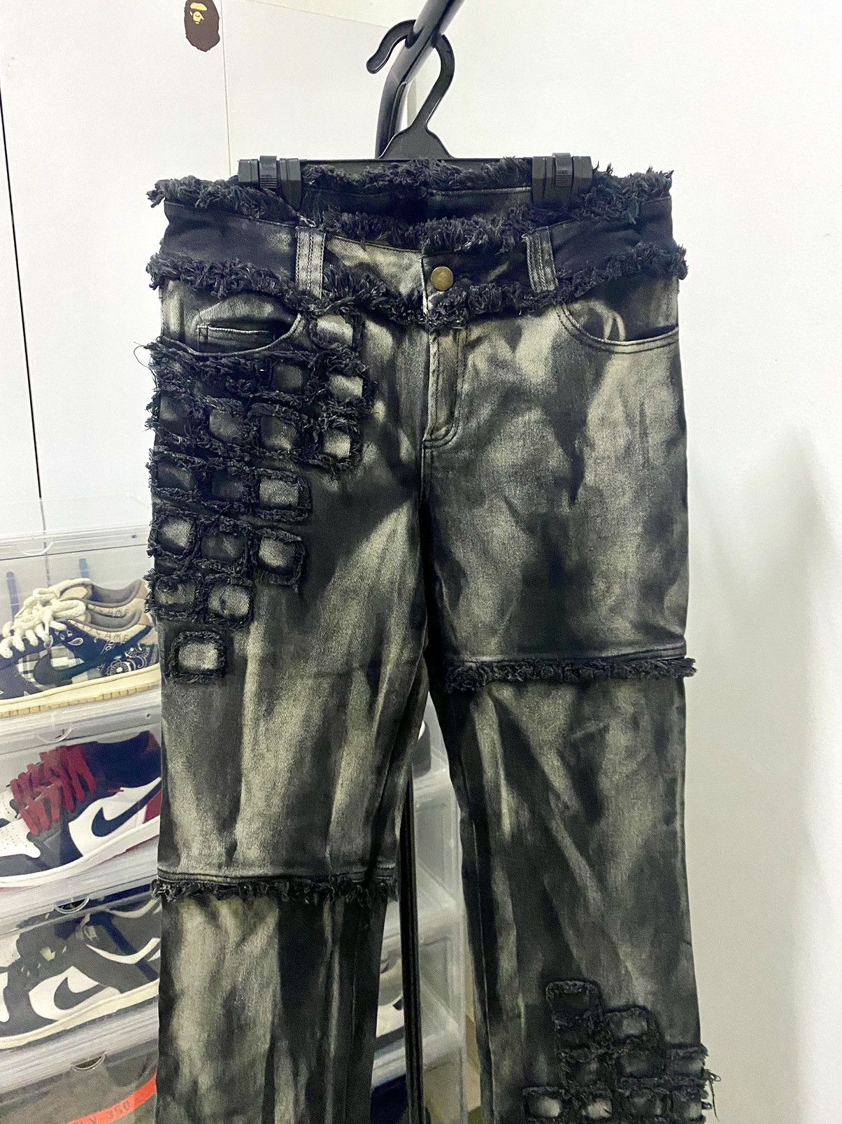 If Six Was Nine Distressed mudmax Rusty Smoke Stretchable Jeans Size US 30 / EU 46 - 2 Thumbnail