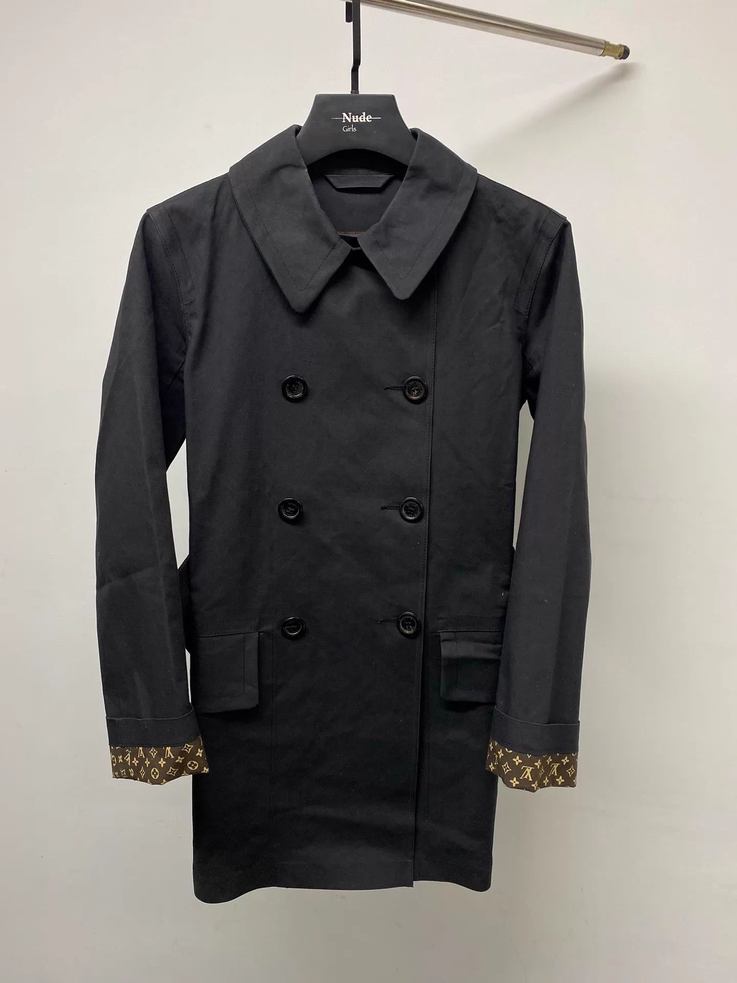 Louis Vuitton LV Double Breasted Monogram Trench Coat 36 Black/Grey Size XS / US 0-2 / IT 36-38 - 1 Thumbnail