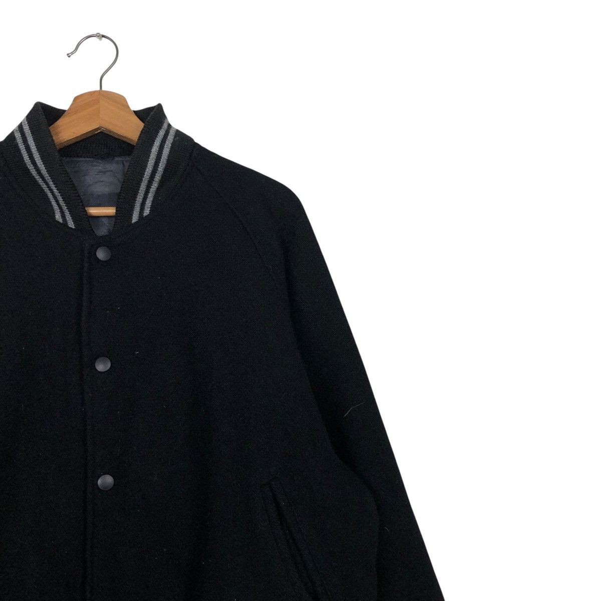 Hysteric Glamour 📌Rich Black Vintage Bomber Jacket Wool Embroidered Big Logo Size US M / EU 48-50 / 2 - 7 Thumbnail