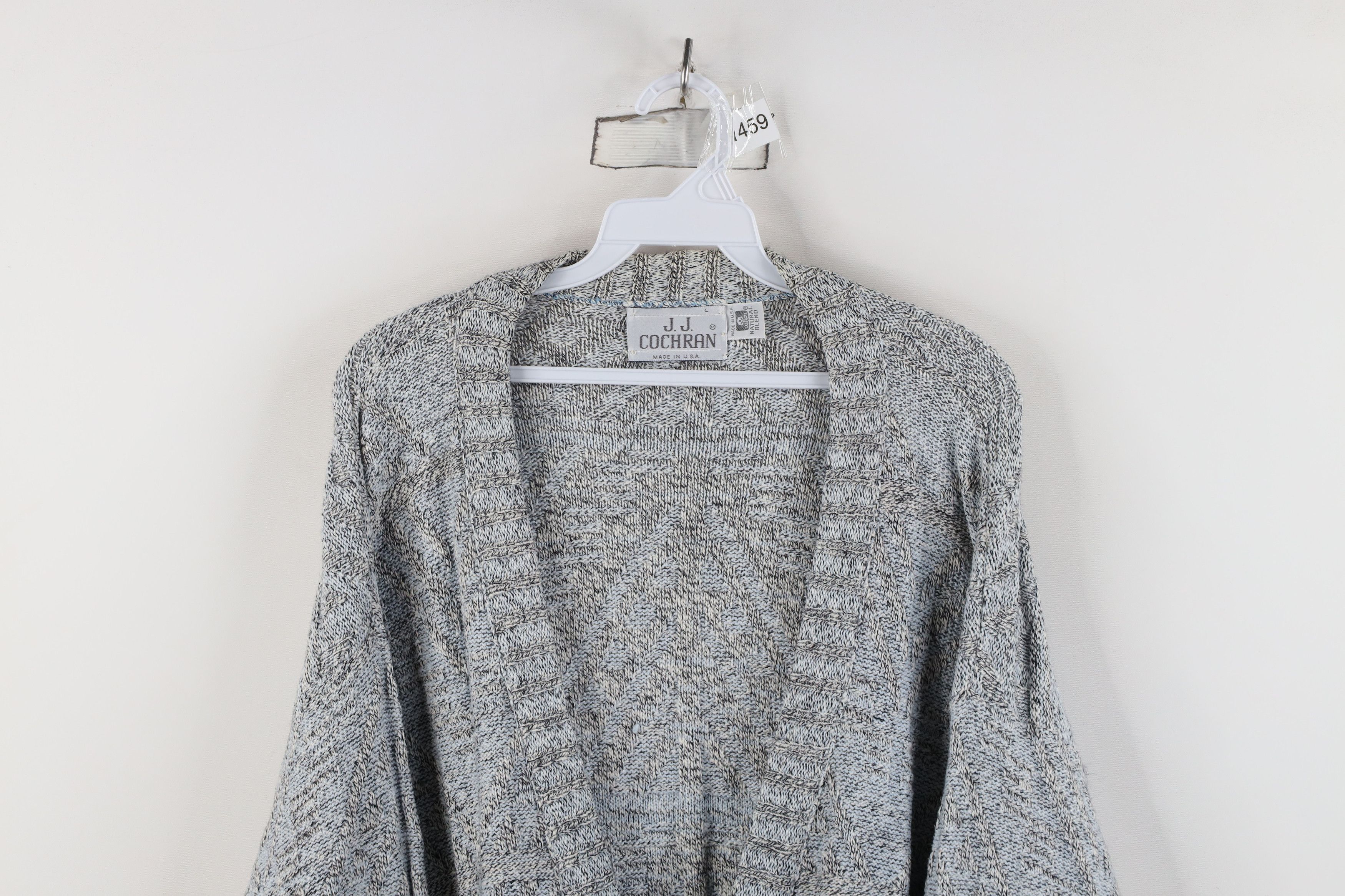 Vintage Vintage 90s Streetwear Geometric Knit Cardigan Sweater USA Size US L / EU 52-54 / 3 - 2 Thumbnail