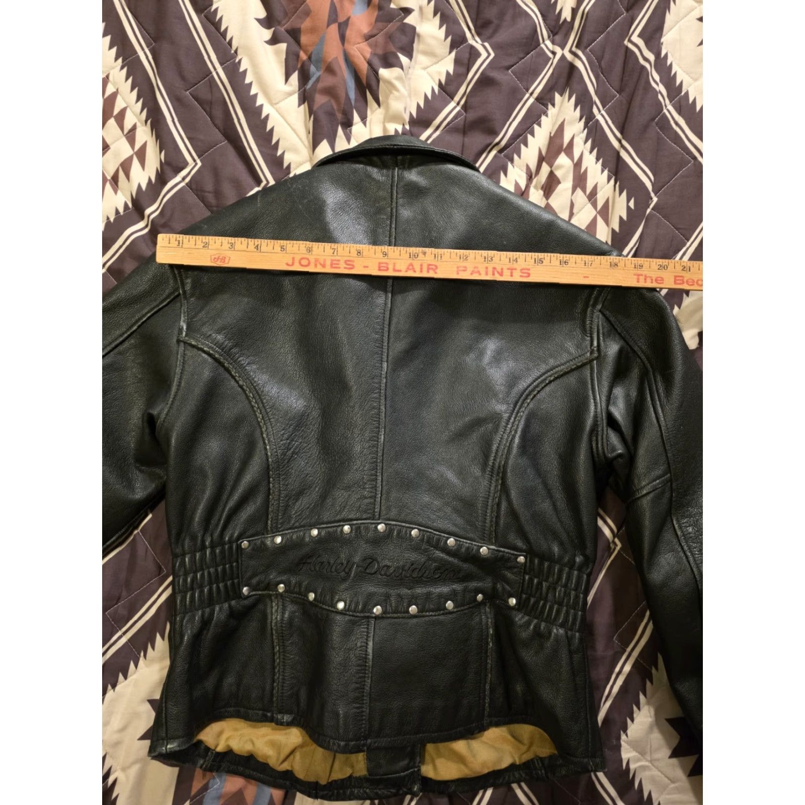 Harley Davidson VINTAGE Harley-Davidson Womens Sierra Rose Embossed Leather Jacket Black Medium Size M / US 6-8 / IT 42-44 - 7 Thumbnail