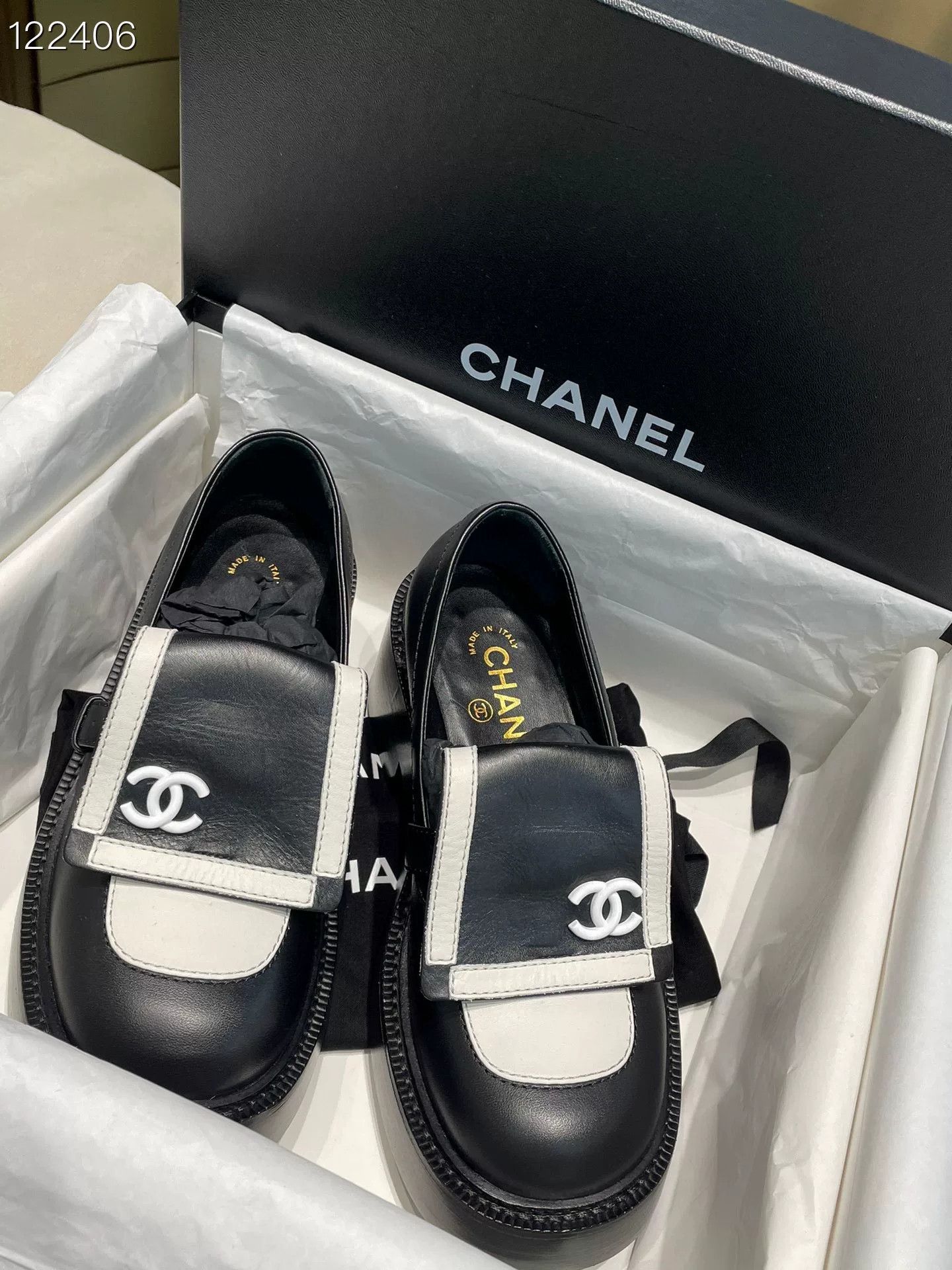 Chanel Chanel Panda Black White Loafers Size US 5.5 / IT 35.5 - 1 Thumbnail