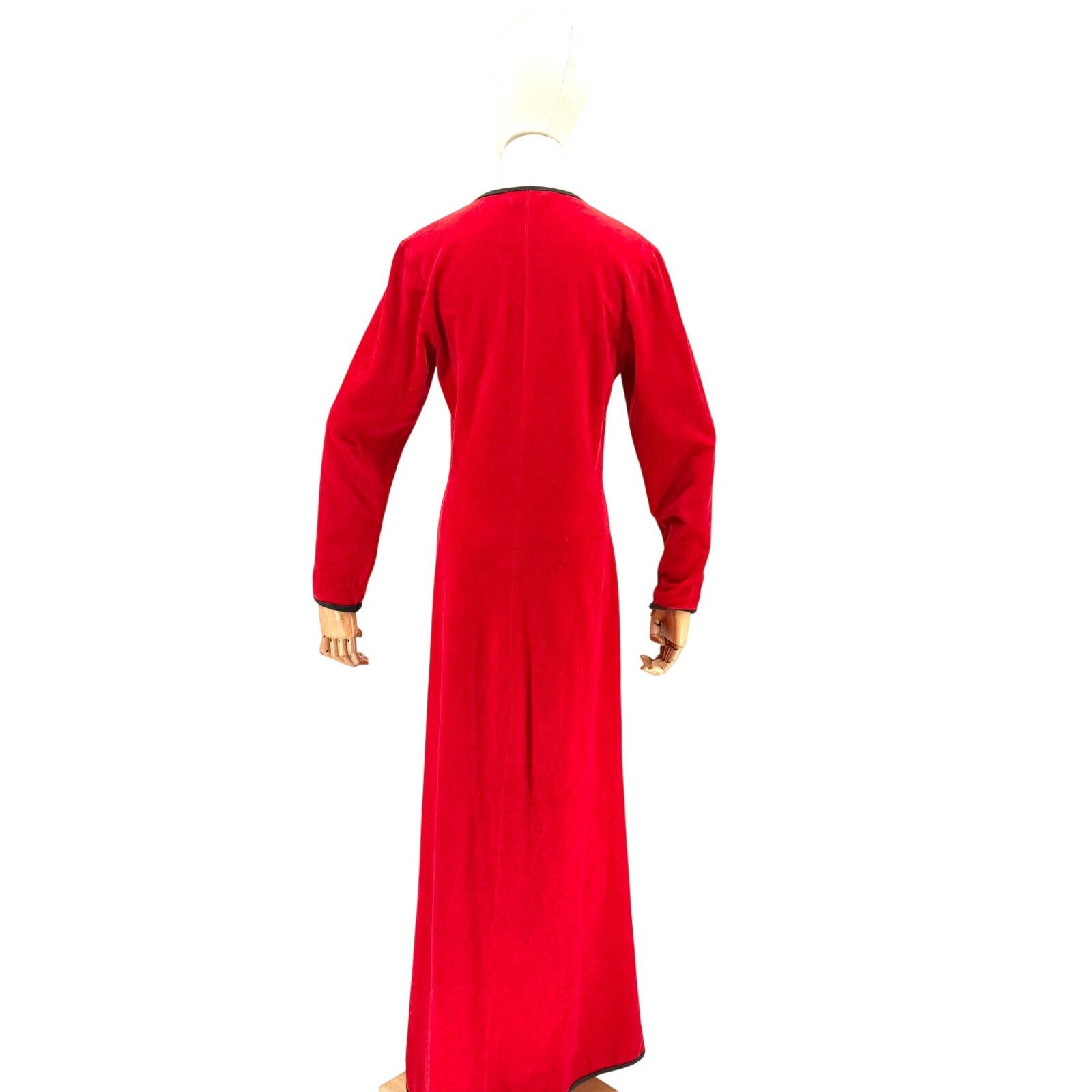 Geoffrey Beene Vintage 70s Red Velour Zip Front House Coat Size ONE SIZE - 5 Thumbnail