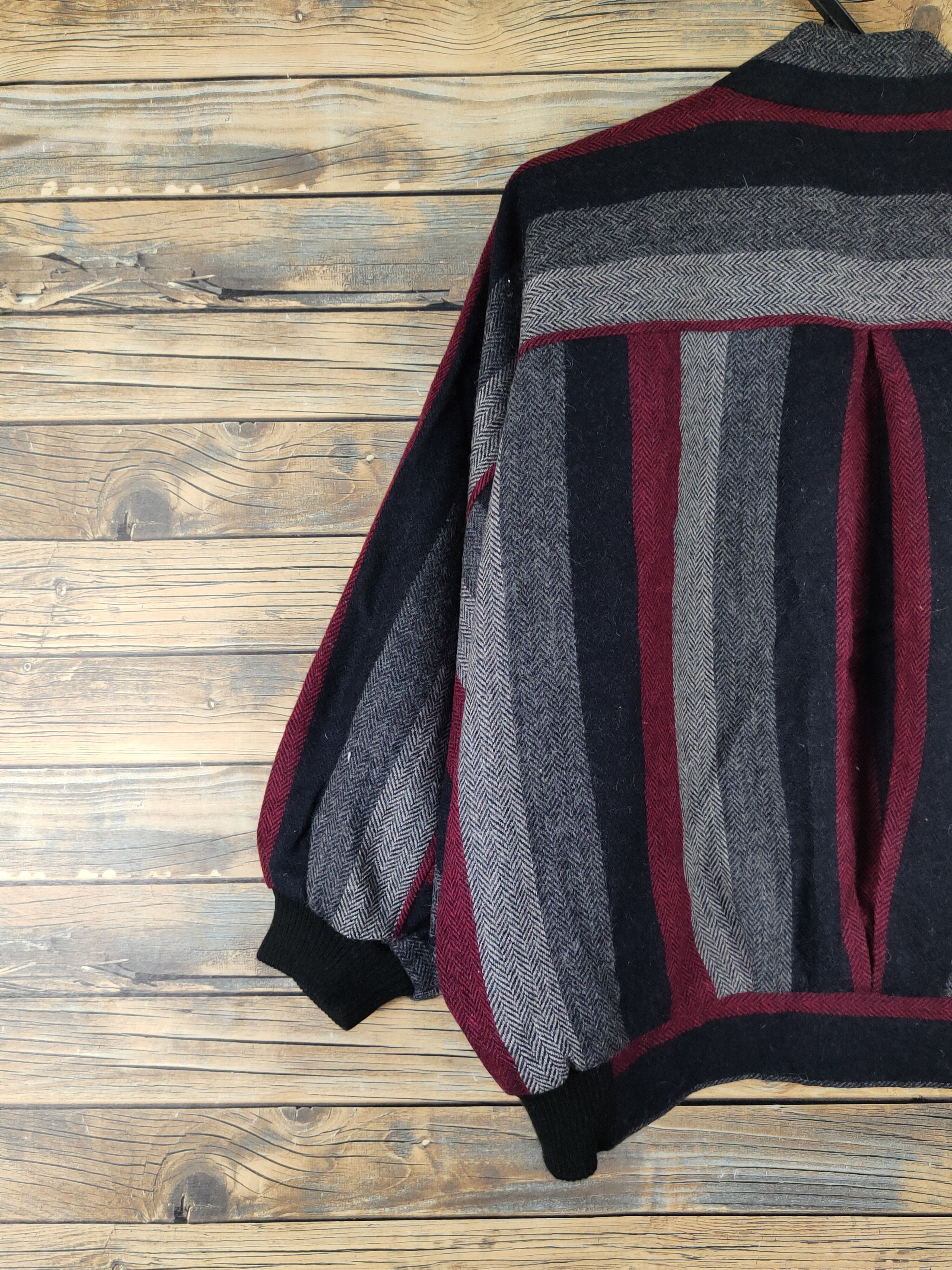 Homespun Knitwear Japanese Brand Black Red Knitwear Jackets #W2053 Size US L / EU 52-54 / 3 - 10 Thumbnail