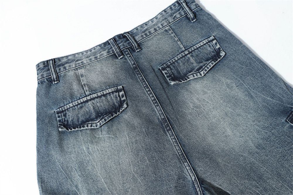 Vintage American Vintage Washed & Distressed Denim Cargo Shorts Size US 32 / EU 48 - 4 Thumbnail