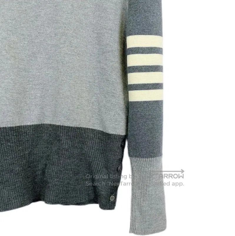 Thom Browne Thom Browne Light Gray Cotton Pullover Sweater . Size M / US 6-8 / IT 42-44 - 4 Thumbnail