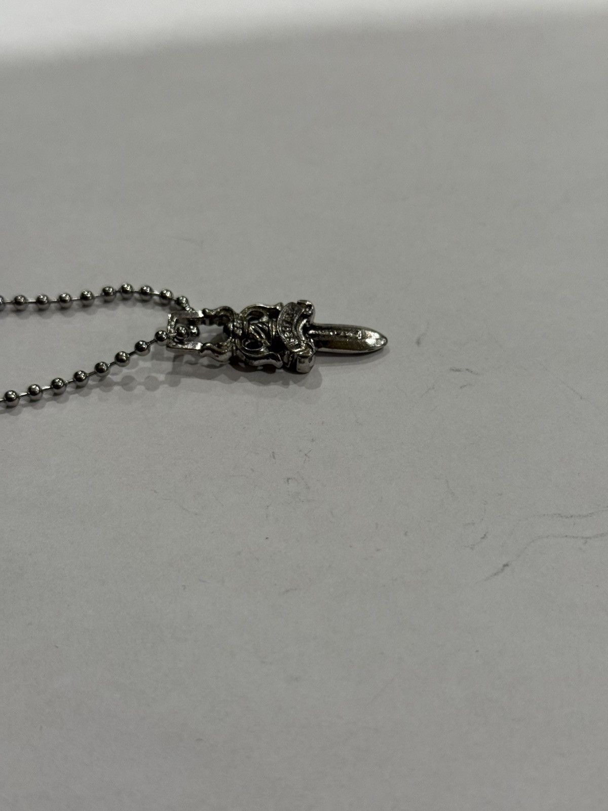 Chrome Hearts Chrome Hearts Rhodium Dagger Pendant Ball Chain Necklace 925 Size ONE SIZE - 8 Thumbnail