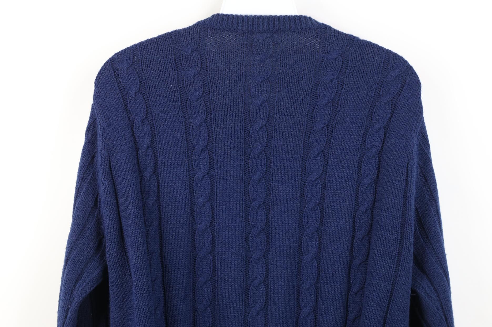 Vintage Vintage 70s 80s Streetwear Chunky Cable Knit Sweater Blue Size M / US 6-8 / IT 42-44 - 11 Thumbnail