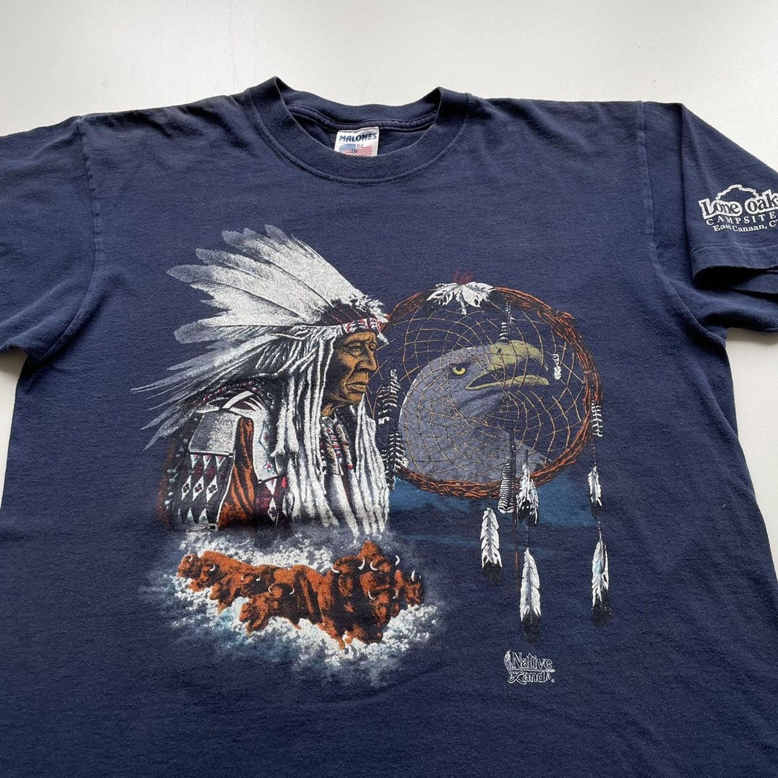 Hanes Vintage 1990s Native American Art Graphic T Shirt Large Rare Size US L / EU 52-54 / 3 - 2 Thumbnail
