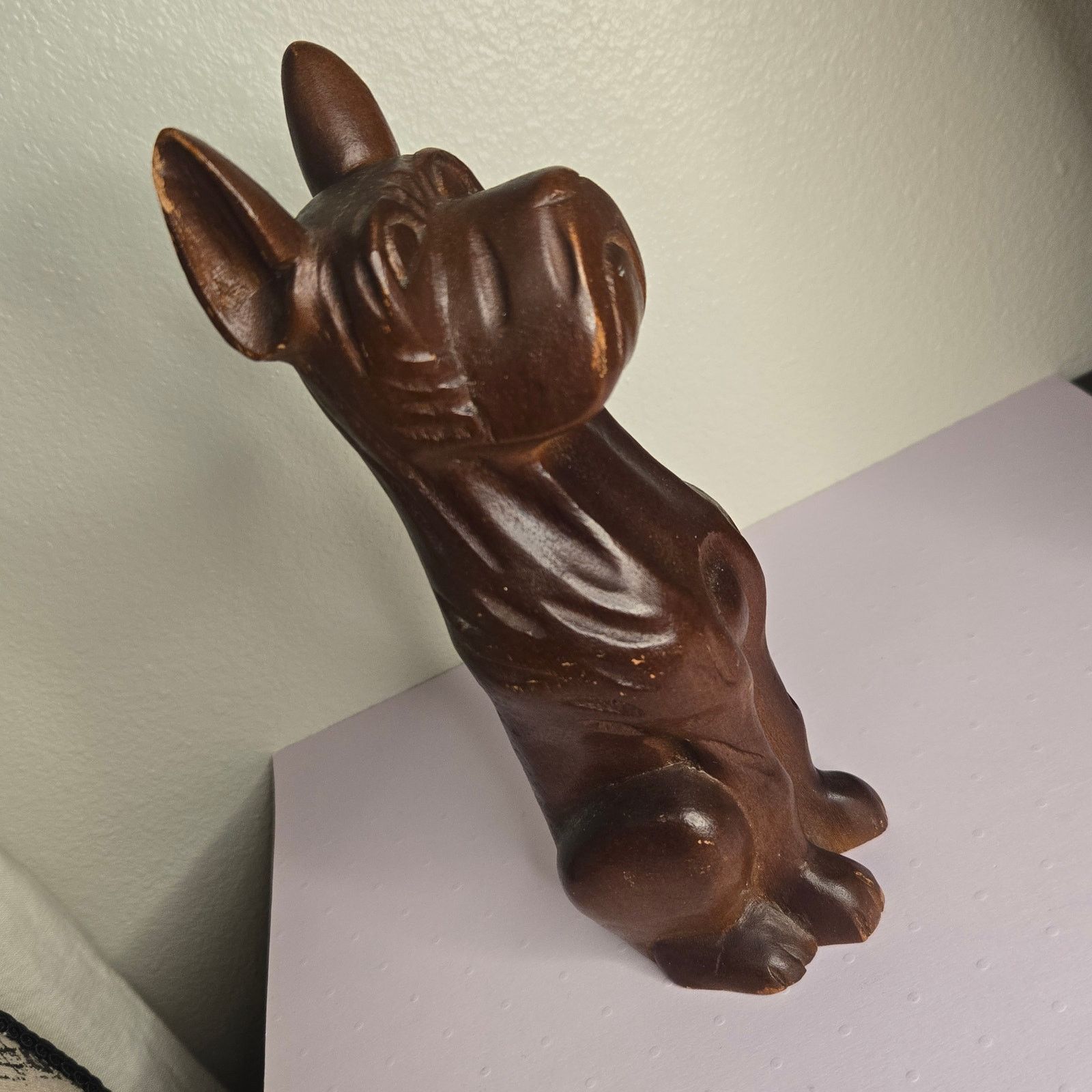 Vintage Vintage Hand Carved Wood Boxer Dog Figurine Art Sculpture Size ONE SIZE - 3 Thumbnail