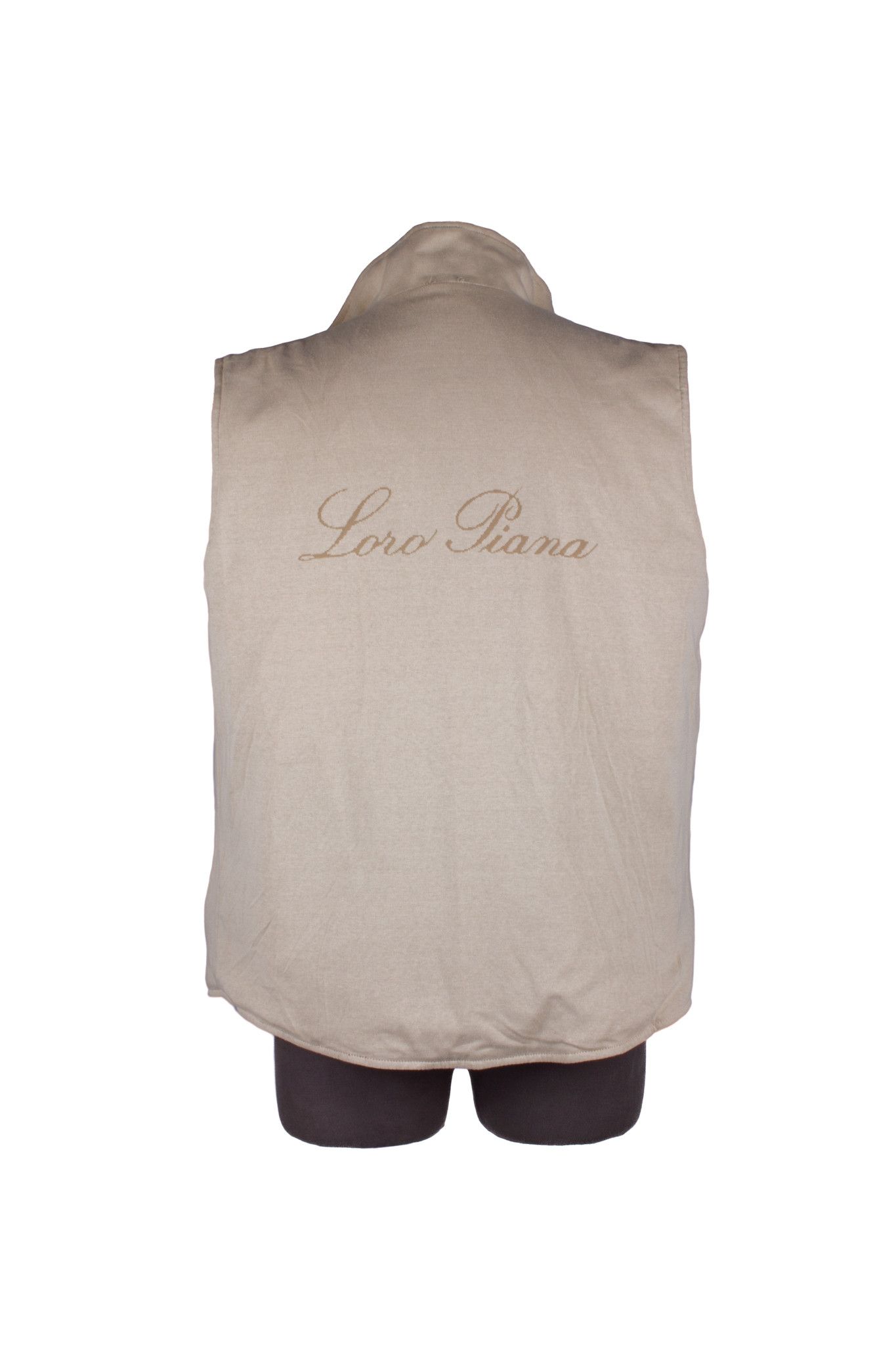 image of Loro Piana Dusty Red Cream Cotton Reversible Logo Vests in Cream Red, Men's (Size XL)
