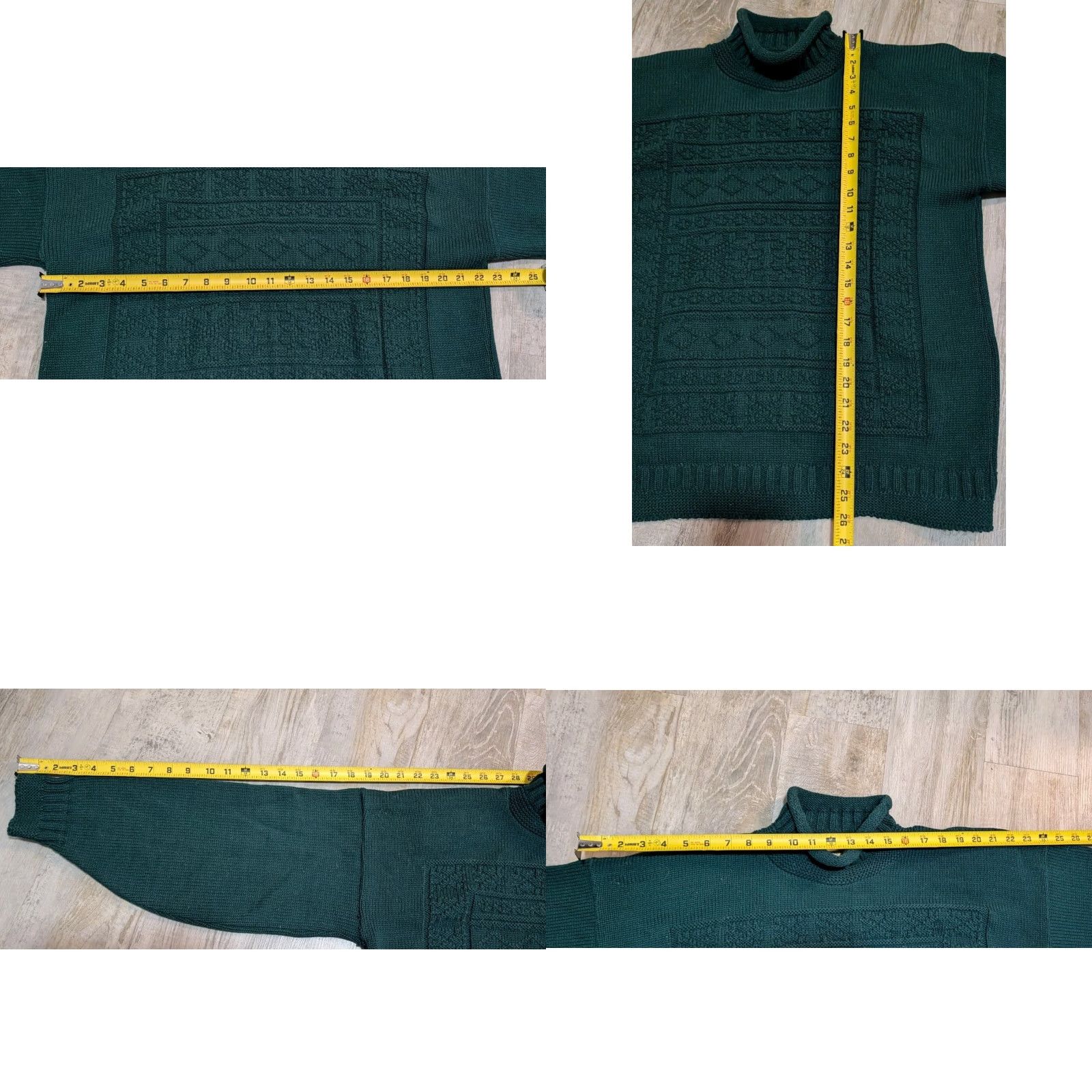 Vintage VINTAGE Peggy's Womens Acrylic Sweater Rollneck Shoulder Pads 3D Knit Green USA Made L/XL 1980s Mens Womens Size L / US 10 / IT 46 - 8 Thumbnail