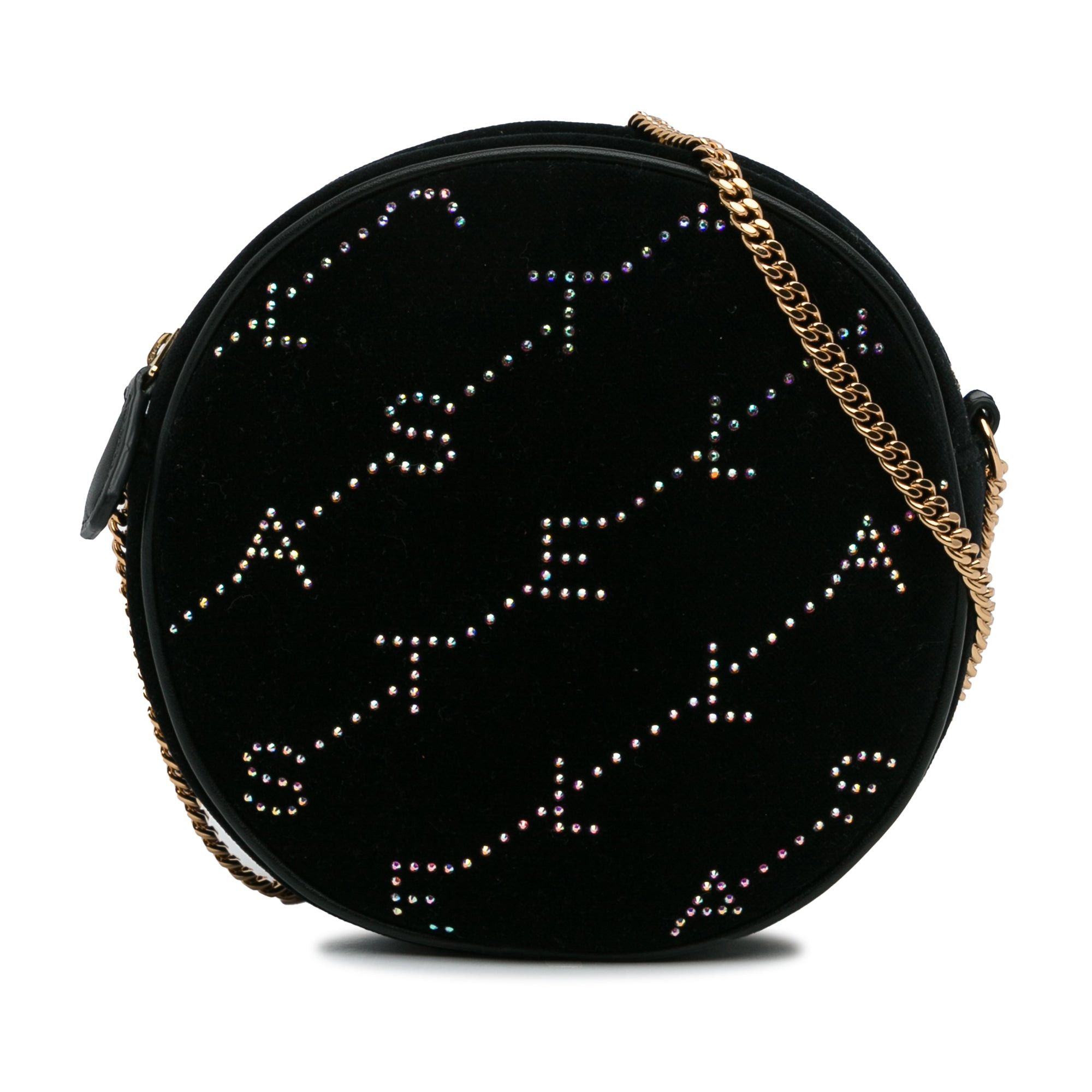 Stella McCartney Stella McCartney Mini Crystal Monogram Round Crossbody Black Size ONE SIZE - 1 Thumbnail