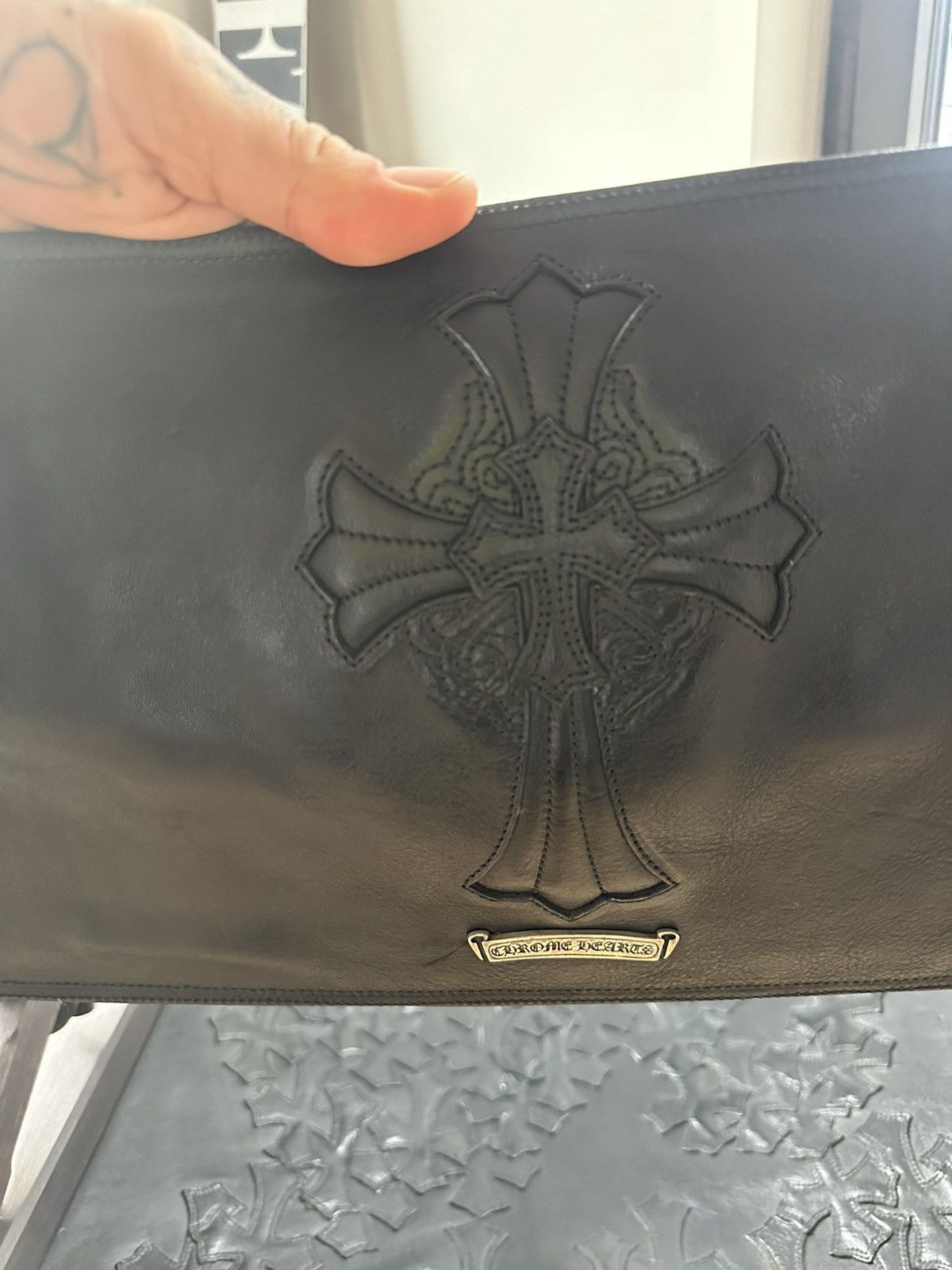 Chrome Hearts CHROME HEARTS MOVIE STAR PRODUCER EBONY CROSS PATCH CHAIR Size ONE SIZE - 15 Thumbnail