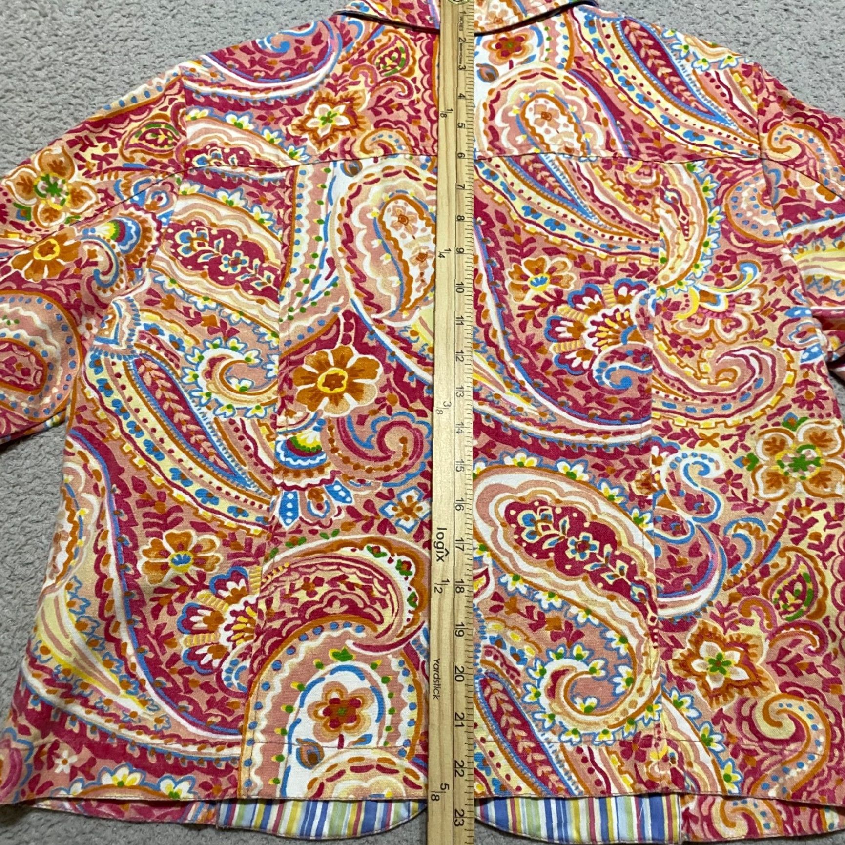 Coldwater Creek Coldwater Creek Jacket Womens PL Multicolor Paisley Button-Up Lightweight Petite Long Sleeve Casual Short Size L / US 10 / IT 46 - 7 Thumbnail