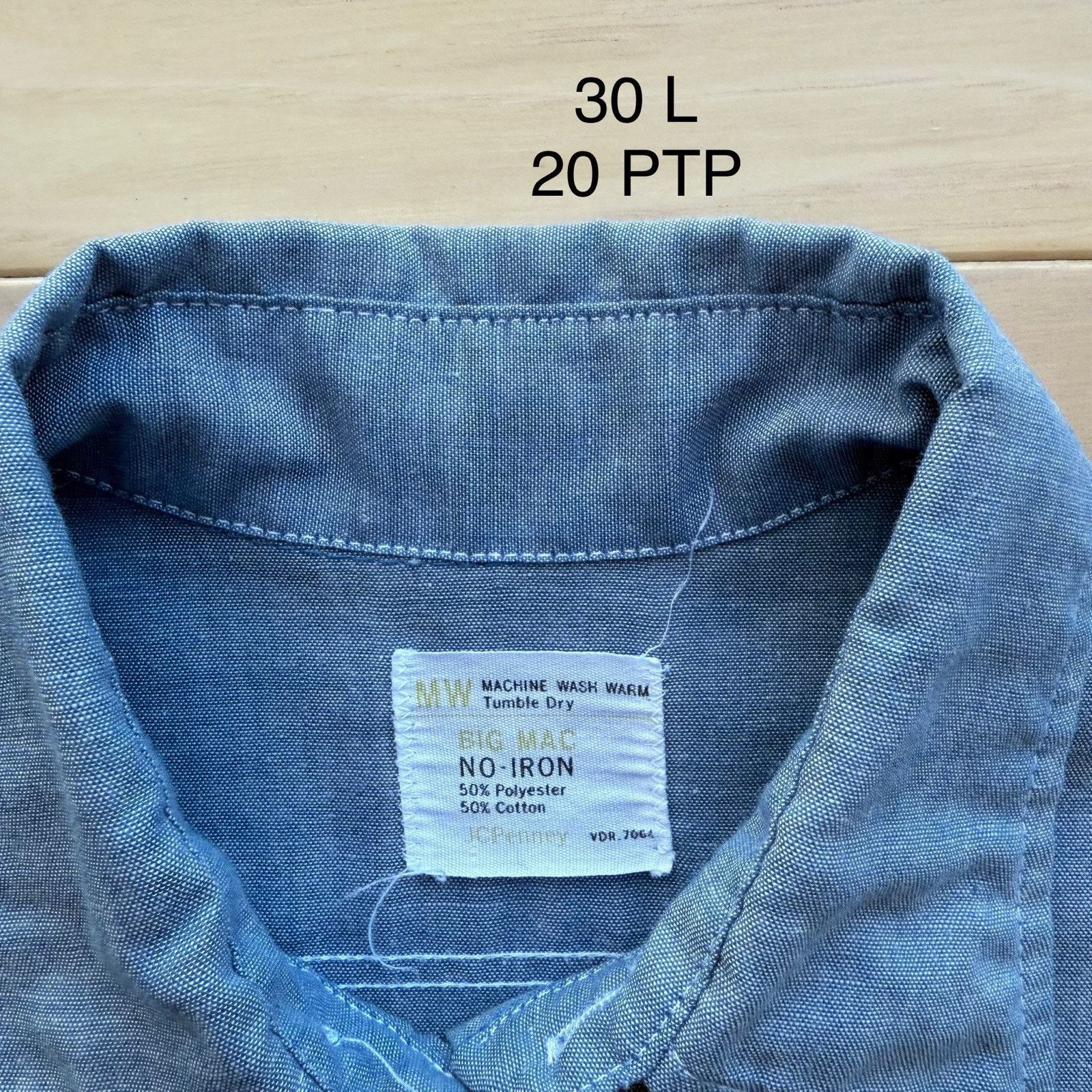Big Mac × Vintage Vintage Big Mac Chambray Shirt Blue 70s Made in USA Selvedge Size US M / EU 48-50 / 2 - 7 Thumbnail