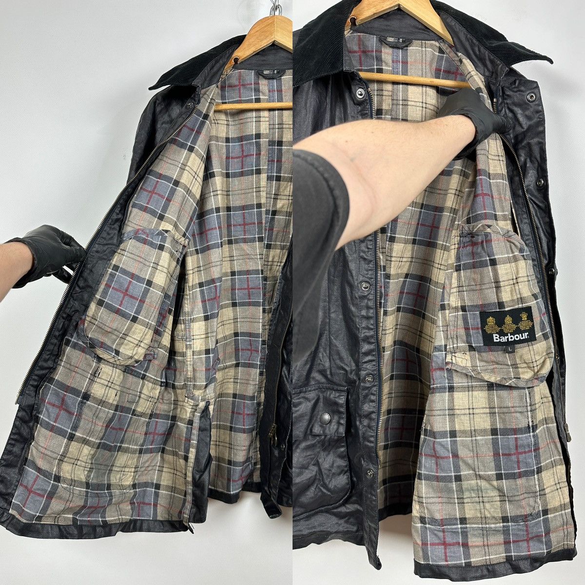 Barbour Barbour Black Keats Linen/Polyurethane Coated Jacket Size US L / EU 52-54 / 3 - 24 Thumbnail