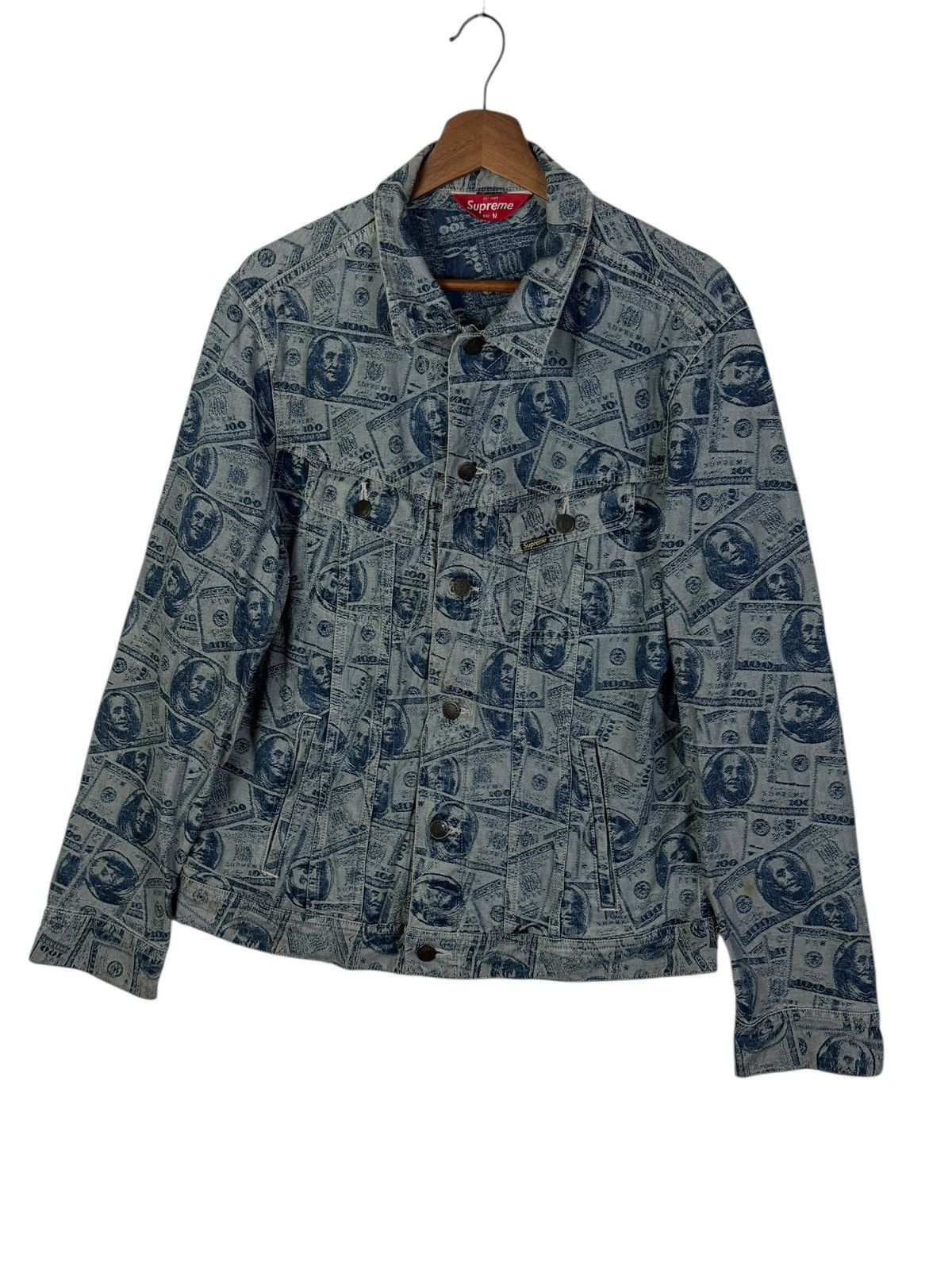 Supreme Supreme Dollar Bills Print Denim Jacket Size US M / EU 48-50 / 2 - 2 Thumbnail
