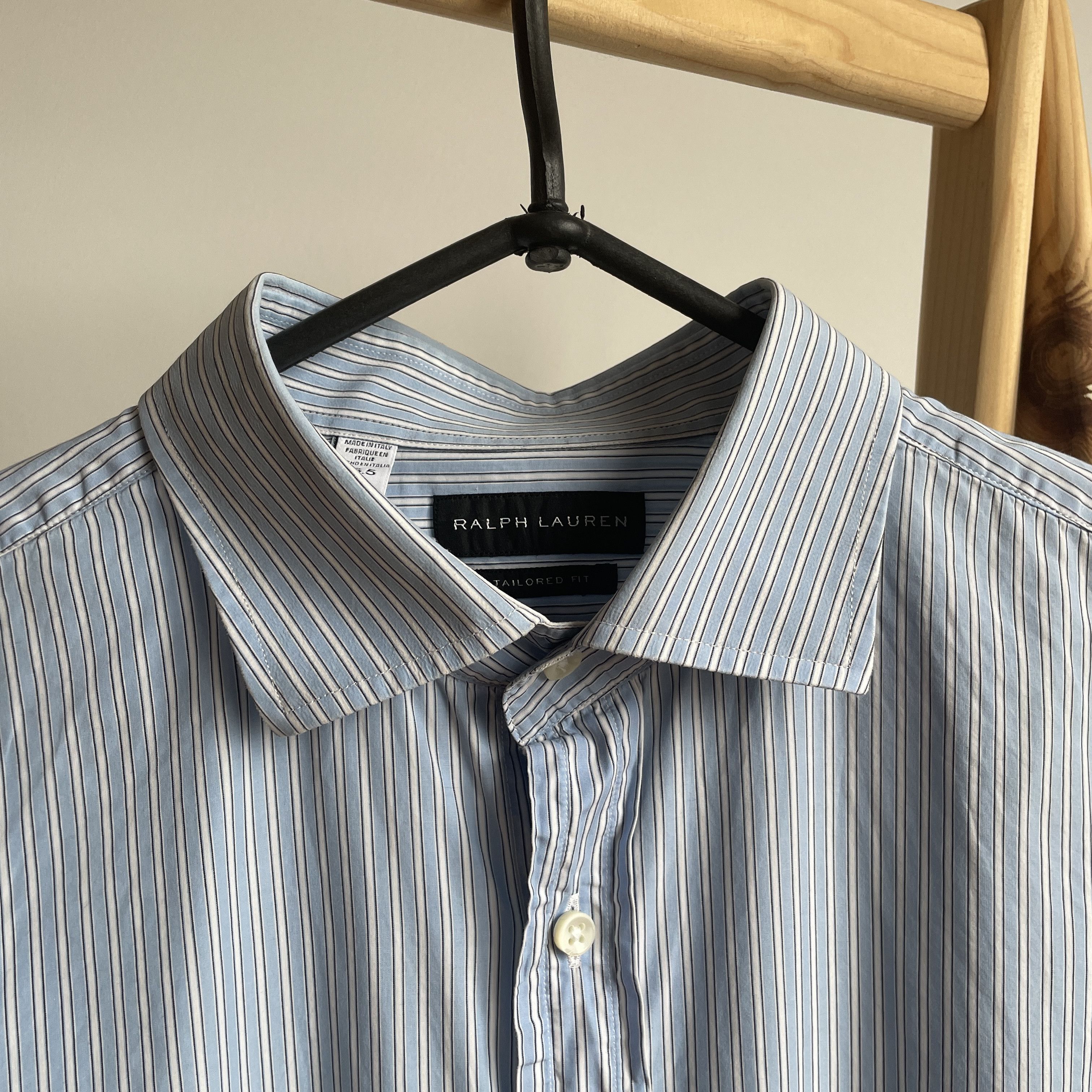 Ralph Lauren Black Label Ralph Lauren Black Label Tailored Fit Striped Dress Shirt Size US L / EU 52-54 / 3 - 4 Thumbnail
