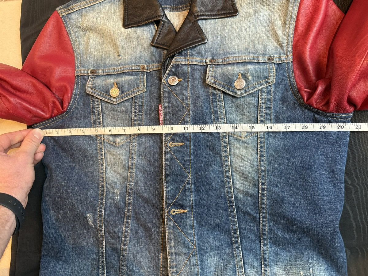 Dsquared2 SS14 Dsquared2 leather sleeve denim jacket collar 50 Grail Size US M / EU 48-50 / 2 - 6 Thumbnail