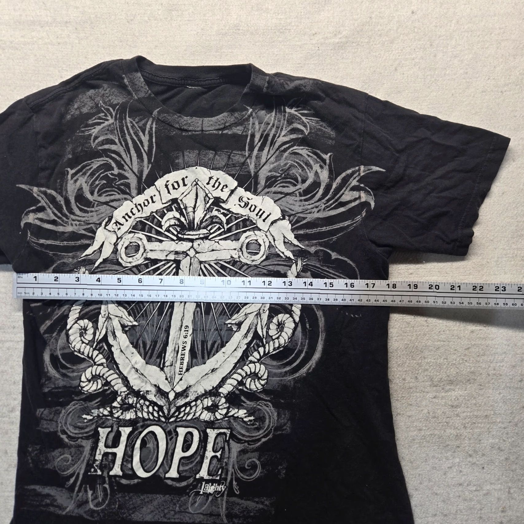 Fruit Of The Loom Hope Anchor Soul Hebrews 6:19 Tee T-Shirt Short Sleeve Adult Men's Size M Medium Shirt Black Love Size US M / EU 48-50 / 2 - 3 Thumbnail