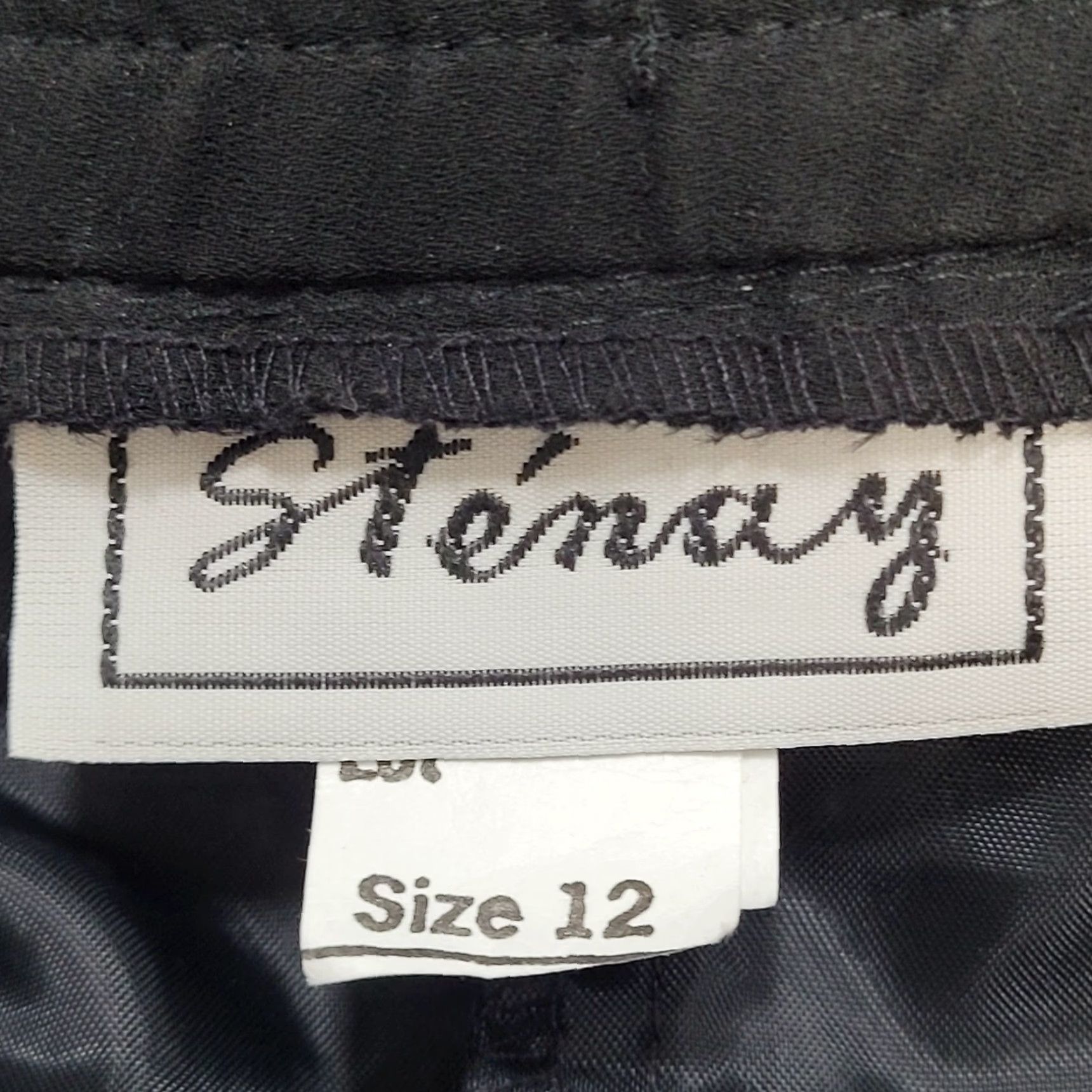 Vintage VTG Stenay Black Chiffon Lightweight Lined Pull On A-Line Midi Skirt USA 12 Size 34" / US 12 / IT 48 - 3 Thumbnail