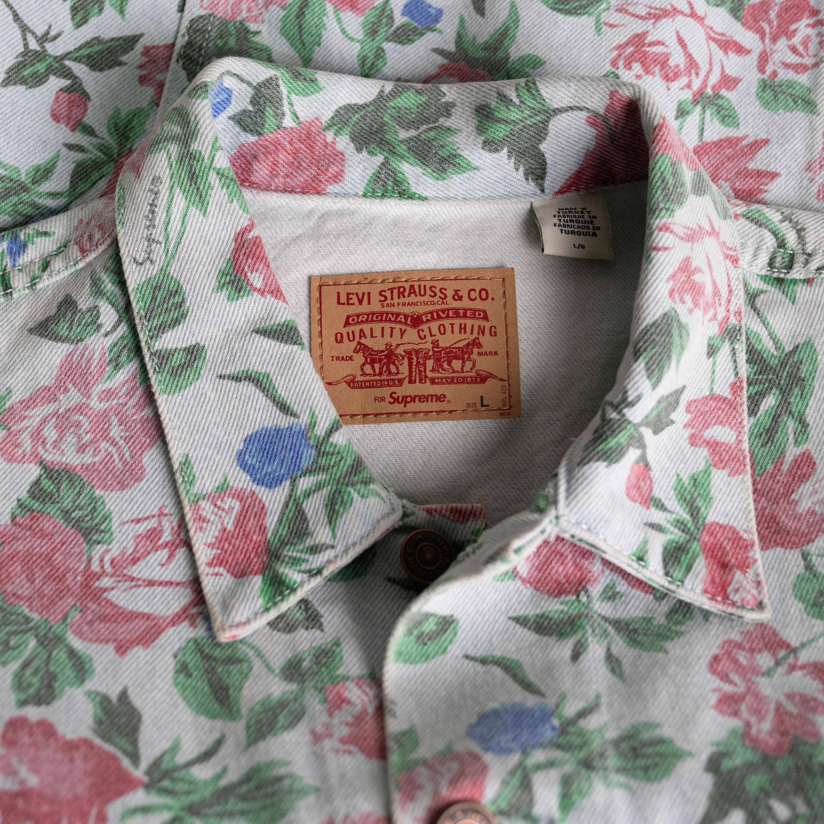 Levi's × Levi's Vintage Clothing × Supreme Supreme SS16 2016 Levi's Floral Denim Jacket Size US L / EU 52-54 / 3 - 3 Thumbnail