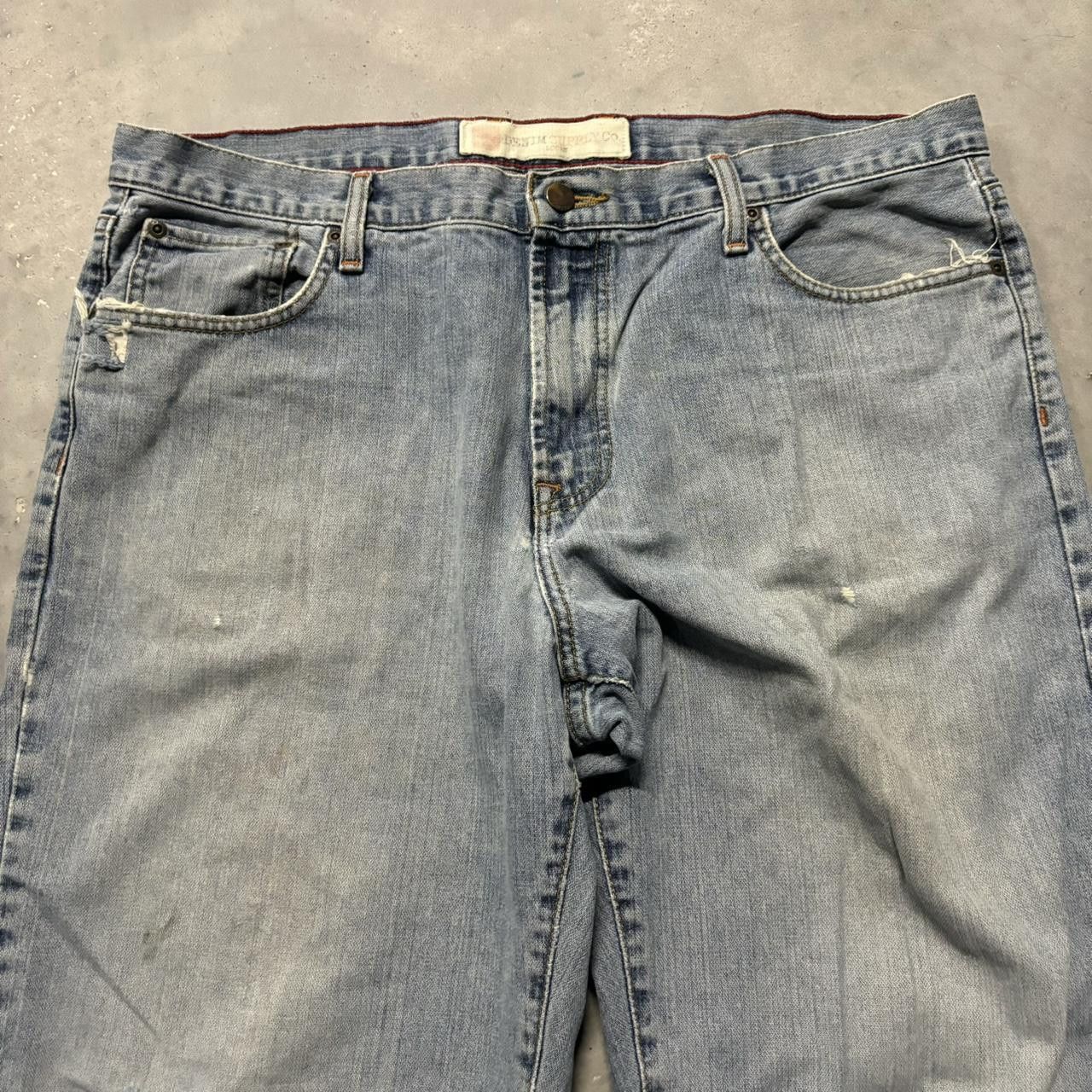 Japanese Brand × Vintage Vintage Y2K/2000s Baggy Light Wash Distressed Denim Jeans! Size US 38 / EU 54 - 6 Thumbnail