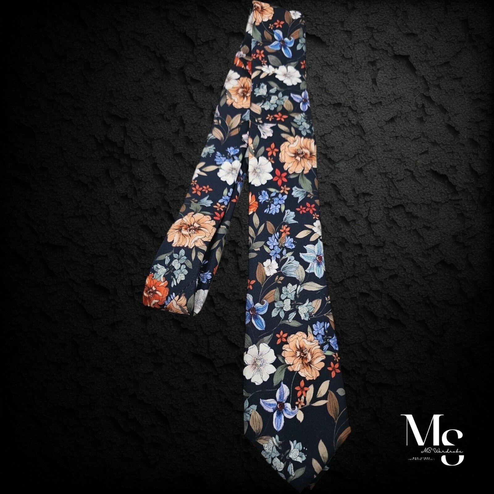 NEXT NEXT Blue Floral Polyester Tie W: 2.5" NWT Size ONE SIZE - 5 Thumbnail