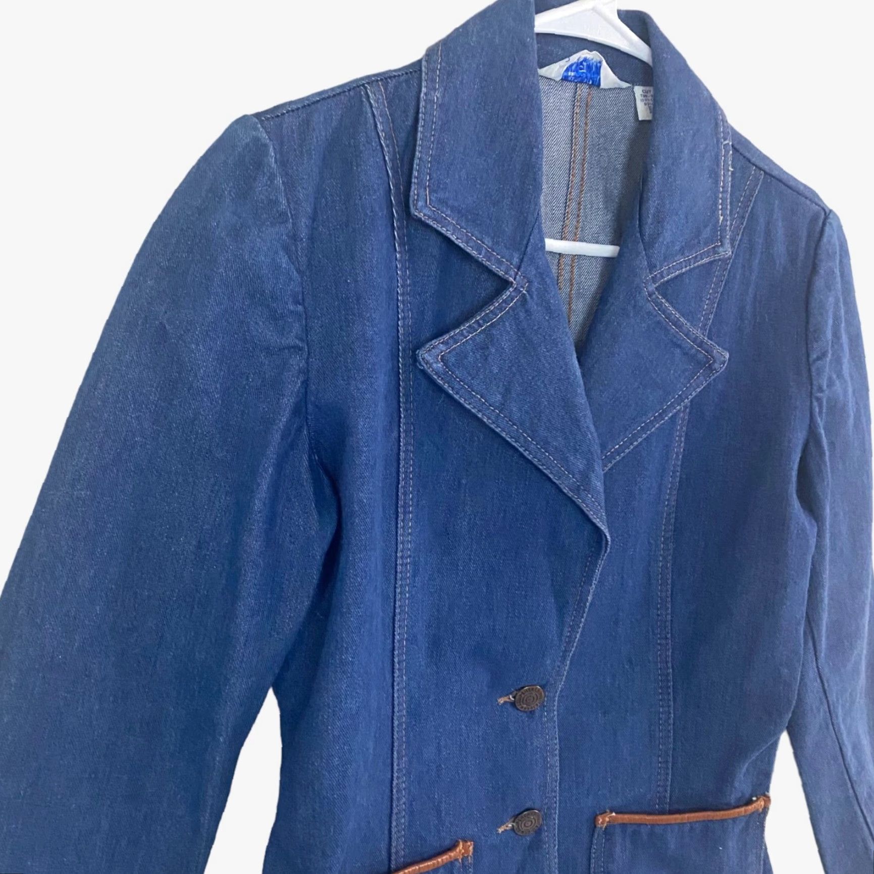 Sears VINTAGE Sears Fashion Denim Jacket Womens Size 10P Petite Blue Jean Blazer Pockets Size 32" / US 10 / IT 46 - 4 Thumbnail