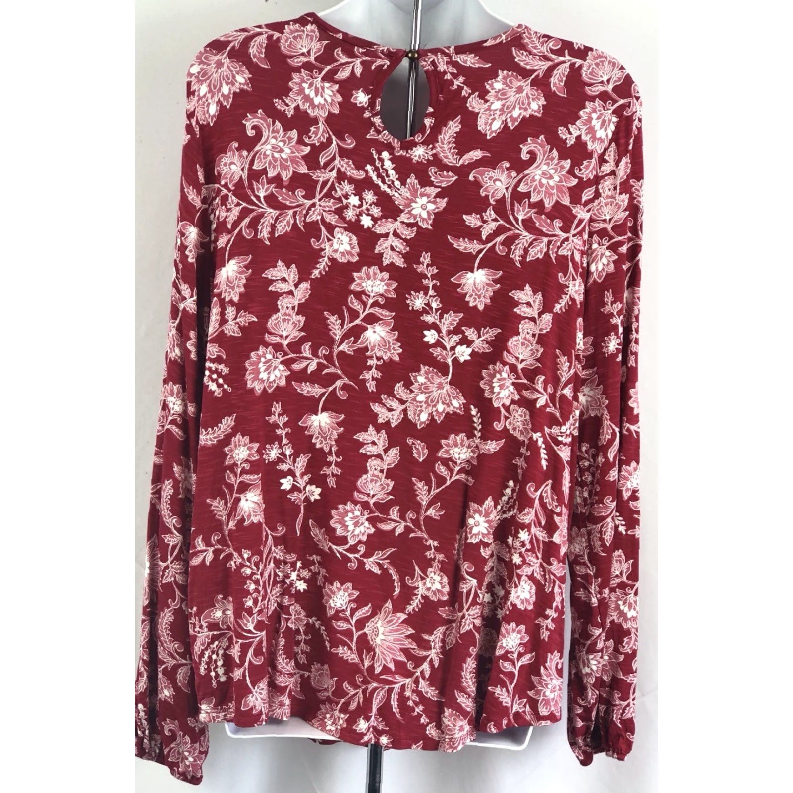 Vintage Knox Rose Top XS Red/white Floral Smocked Scoop Neck Balloon Sleeve Peasant Boho Shirt Women XS Red Floral Bohemian Shirt Size XS / US 0-2 / IT 36-38 - 3 Thumbnail