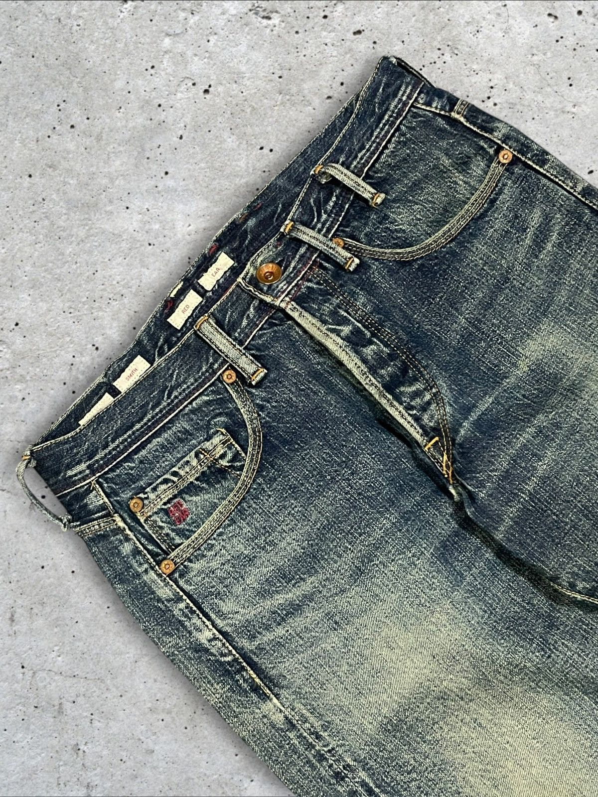 Paul Smith Paul Smith Red Ear Crazy Denim Selvedge Red Devil Torn Jeans Size US 30 / EU 46 - 4 Thumbnail