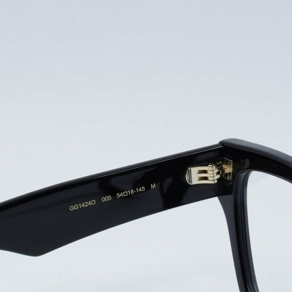 Gucci Gucci GG1424O 005 Eyeglasses Black 54mm Cat Eye Frame Size ONE SIZE - 6 Thumbnail