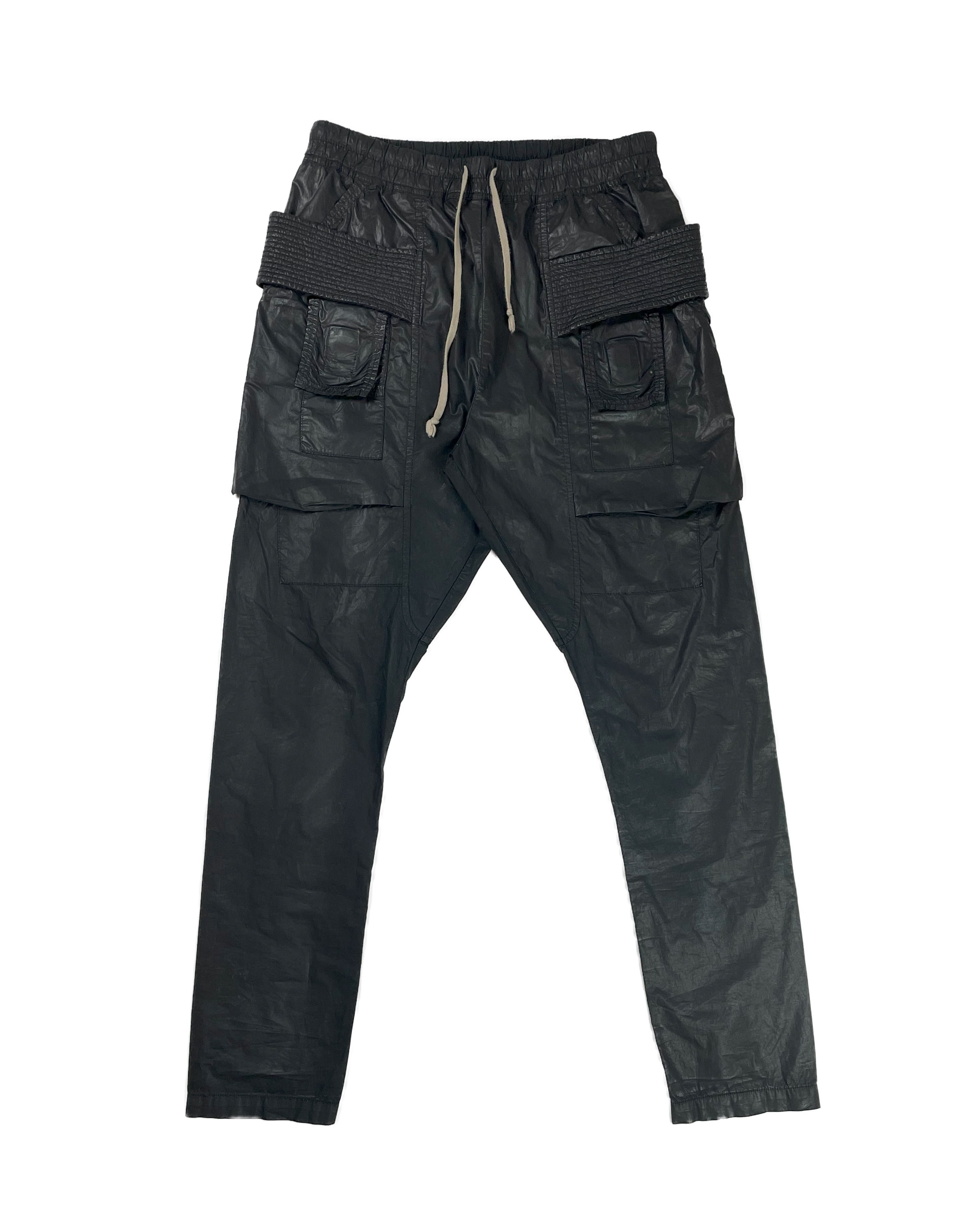 Rick Owens RARE 2013 Creatch Cargo Pants Black Wax Poplin Size US 32 / EU 48 - 1 Thumbnail