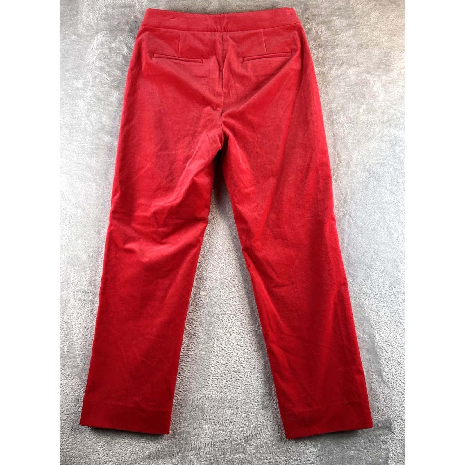J.Crew J.CREW Kate Stretch Velvet Red Straight-Leg Pant Size 2 Women Dress Pants Regular Inseam 27 in Vintage No Size 26" / US 2 / IT 38 - 2 Thumbnail
