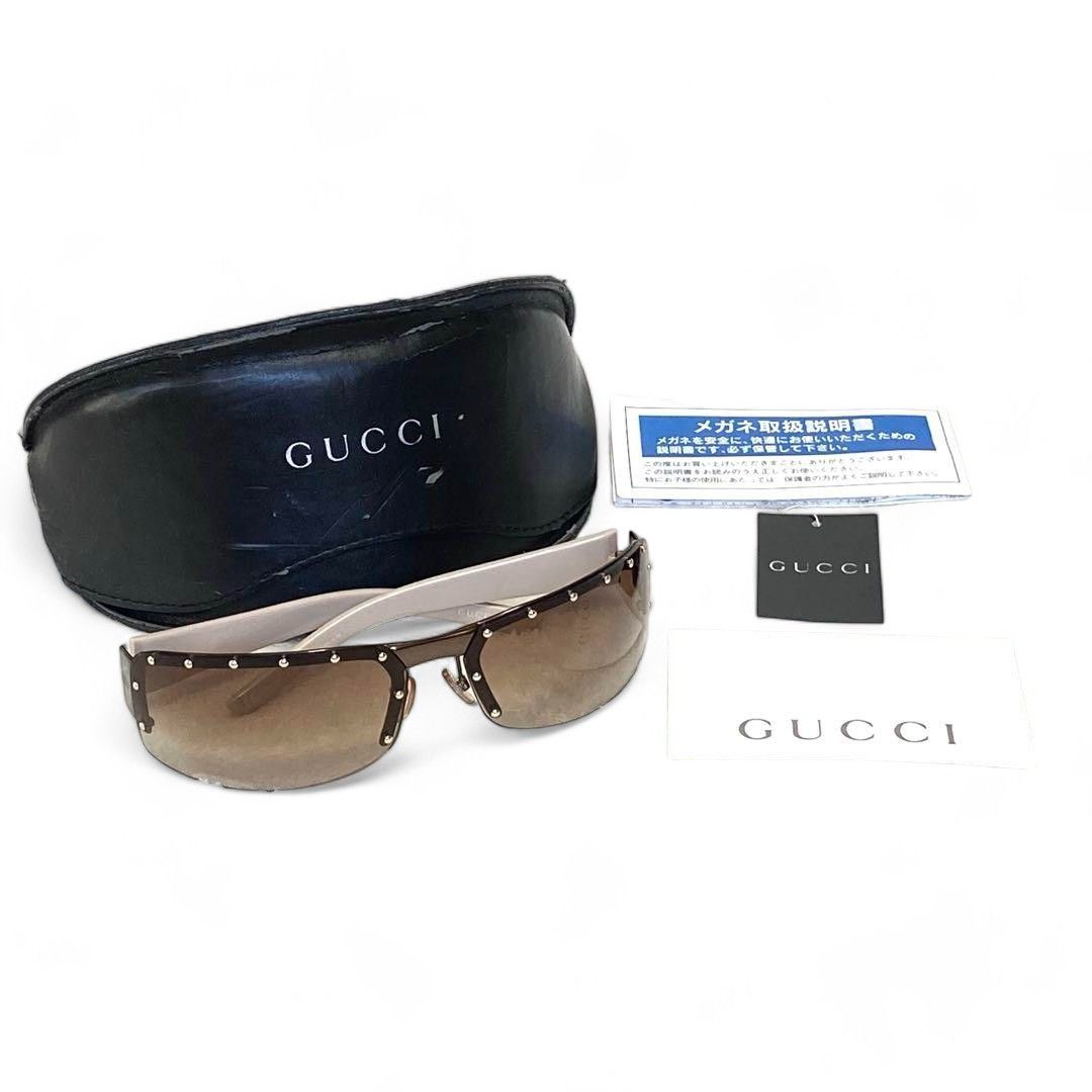 Gucci Gucci - Sunglasses Vintage Monogram Beige GG Studs Size ONE SIZE - 7 Thumbnail