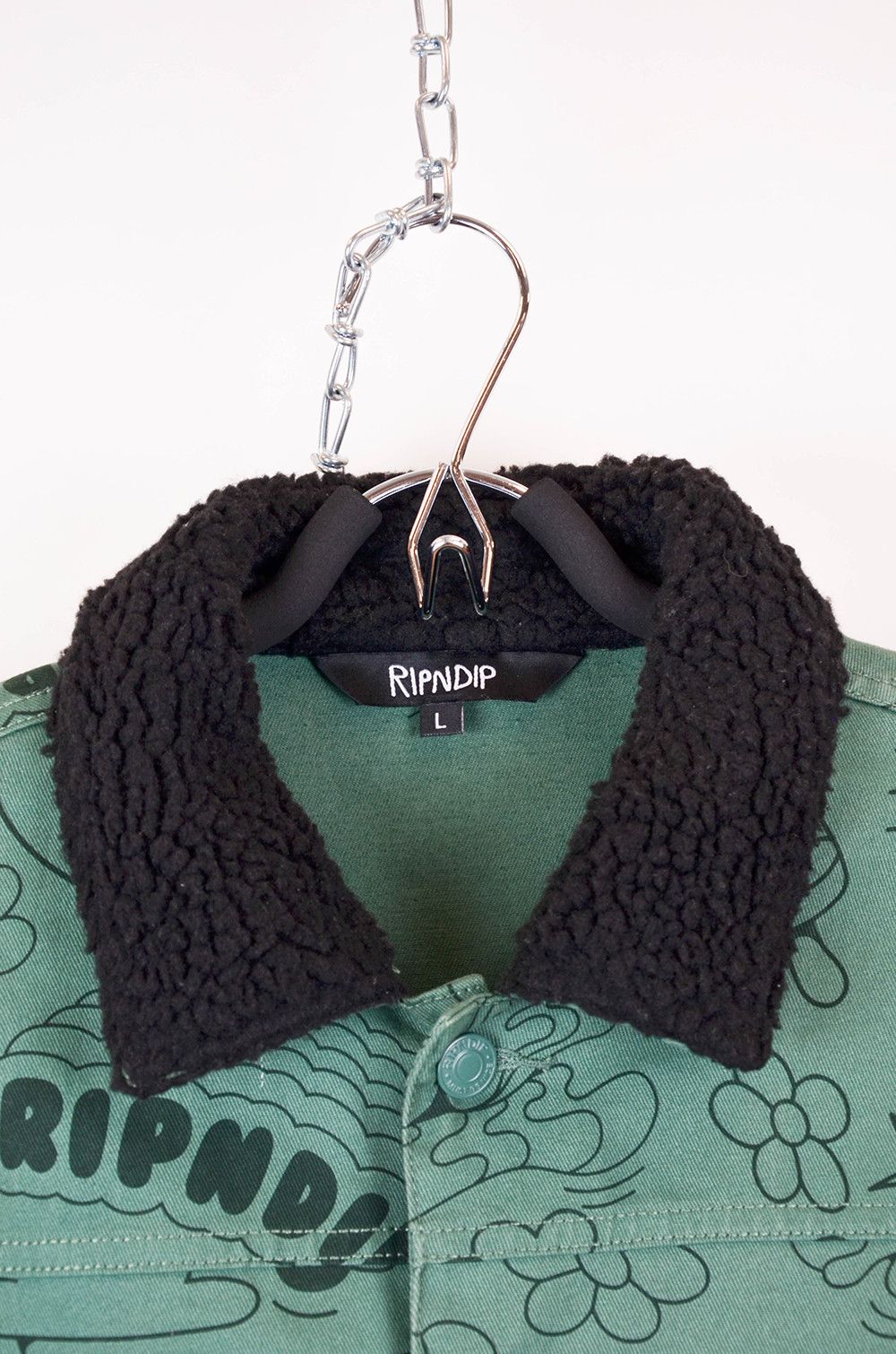 RIPNDIP RIP N DIP Forest Green Scribble Sherpa Jacket - L Size US L / EU 52-54 / 3 - 8 Thumbnail