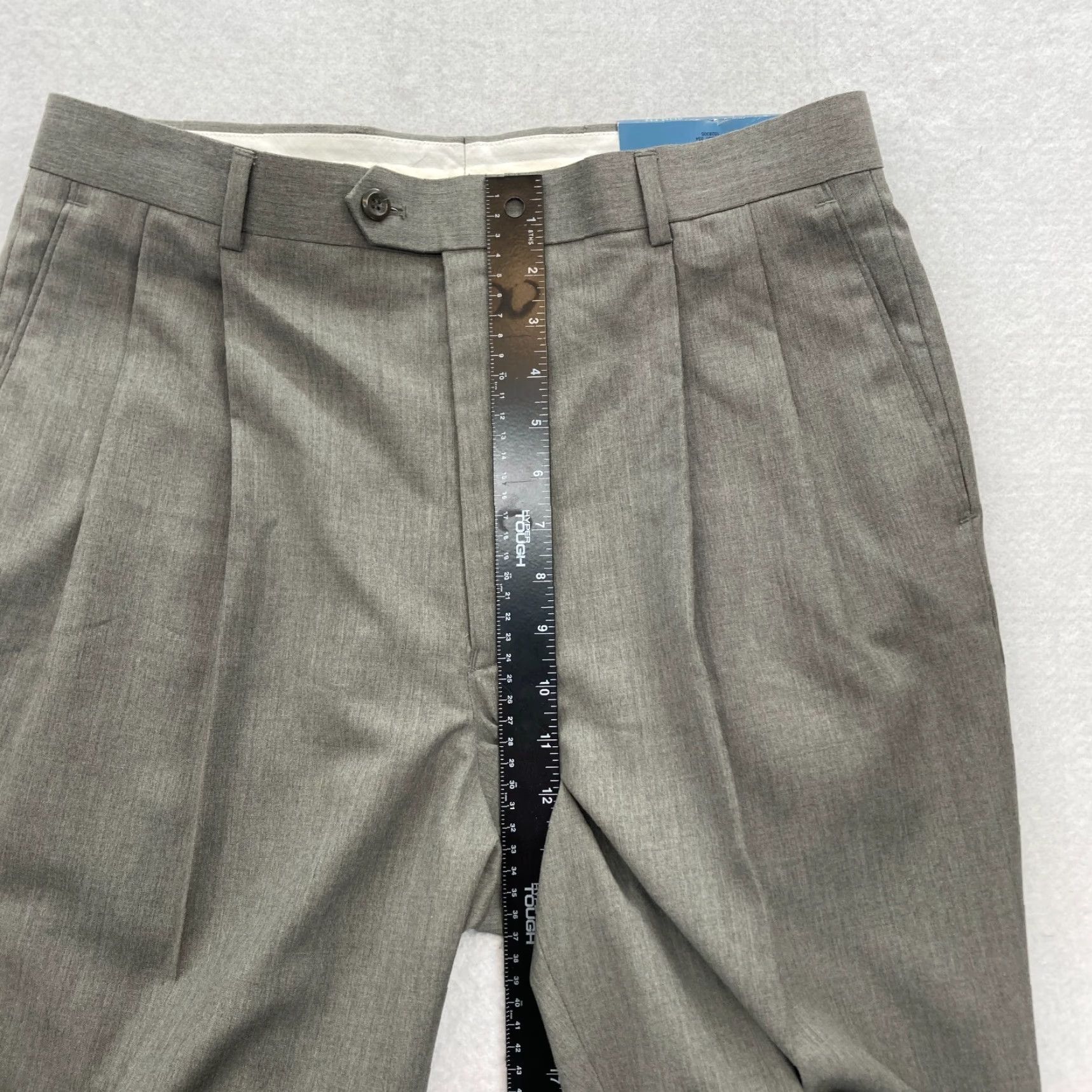 Haggar Haggar H26 Performance Dress Pant Mens 34x32 Gray Pleated Dress Pants Cuffed Pants Size US 34 / EU 50 - 6 Thumbnail
