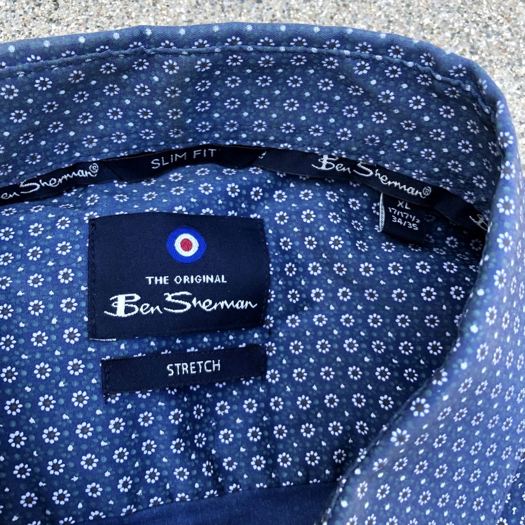 Ben Sherman BEN SHERMAN Button-Down Shirt Mens XL Slim Fit Long Sleeve Collared Top Blue Cotton Button-Up Shirt Size US XL / EU 56 / 4 - 3 Thumbnail