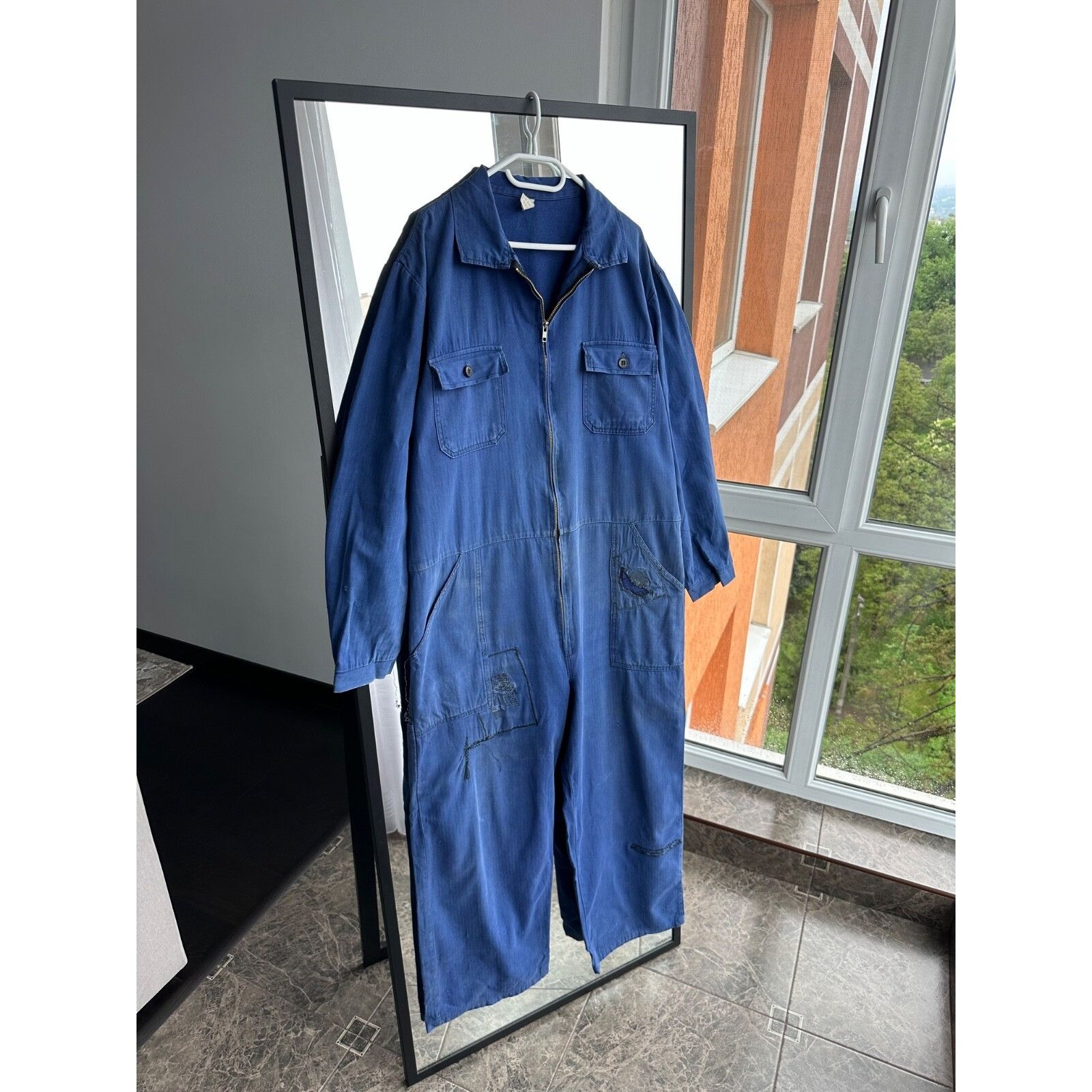 Vintage VTG Sanfor 70s French Workwear Distressed Jumpsuit Overall Size US 36 / EU 52 - 1 Thumbnail