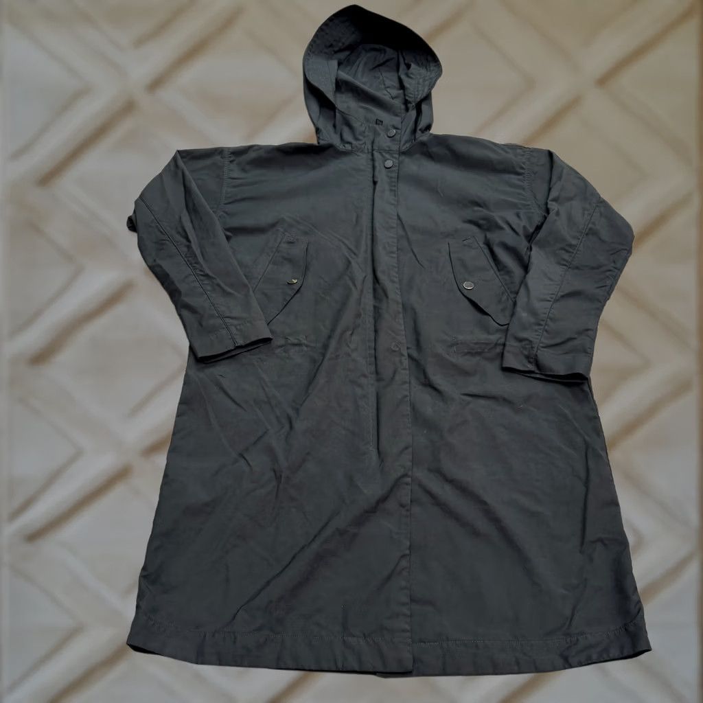 Everlane Everlane Long Parka Hoodie Jacket Women XS Black Anorak Outdoor Commuter Fall Winter Spring Pockets Full Zip Hooded Regular Linen? Size XS / US 0-2 / IT 36-38 - 1 Thumbnail