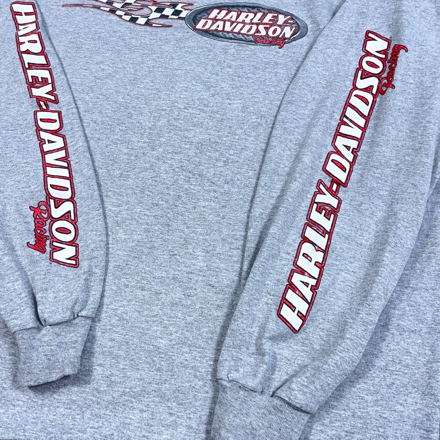 Harley Davidson Harley-Davidson Shirt Men 3X Gray Long Sleeve Crew Neck Vintage Y2K Graphic Print Logo Racing USA 80s Retro Barbed Size US XXL / EU 58 / 5 - 7 Thumbnail