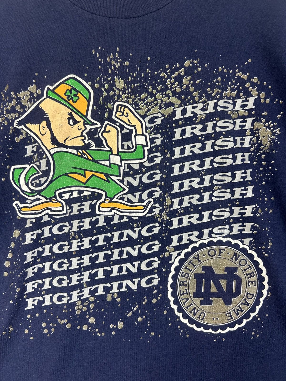 Vintage Vintage 90s University Of Notre Dame Fighting Irish Mascott Size US L / EU 52-54 / 3 - 4 Thumbnail