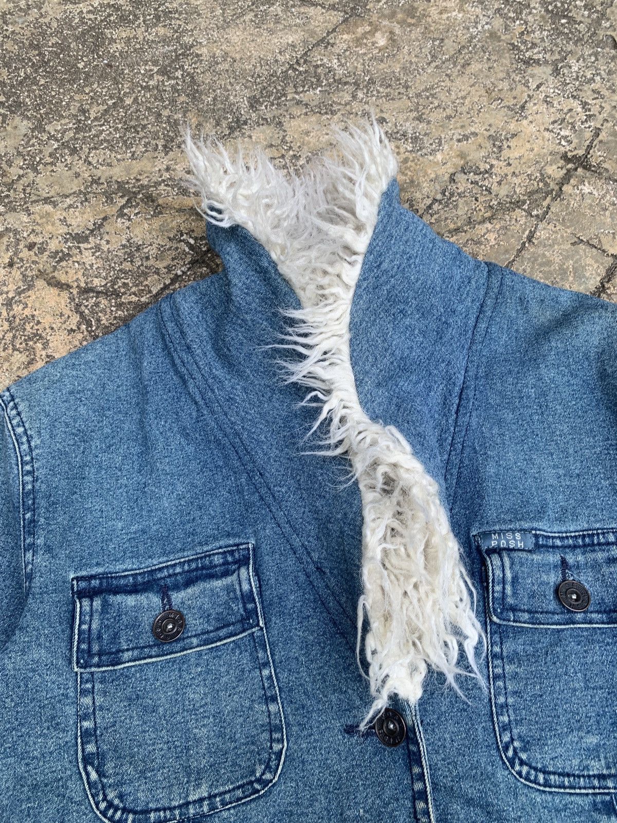 Japanese Brand × Seditionaries 2000s Miss Posh Jeans Fur Button Up Jacket Size S / US 4 / IT 40 - 7 Thumbnail