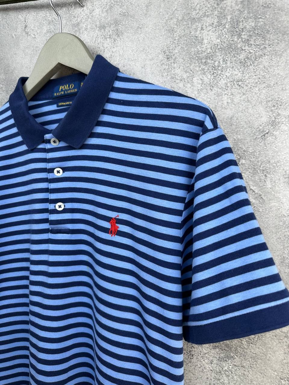 Polo Ralph Lauren Polo Ralph Lauren Striped Polo Shirt Navy Custom Slim Fit Size US XL / EU 56 / 4 - 5 Thumbnail