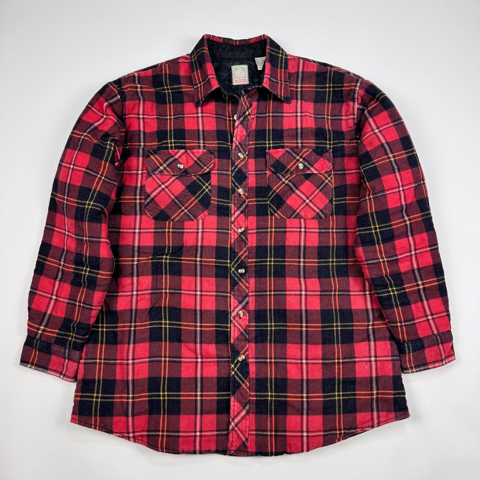 Flannel Quilted Lined Flannel Shacket Shirt Jacket Red Plaid Size US XL / EU 56 / 4 - 8 Thumbnail
