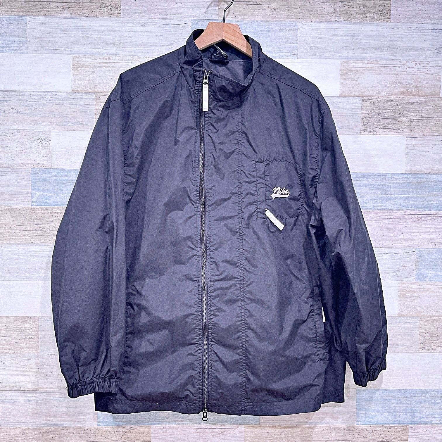 Nike Nike Vintage 90s Windbreaker Track Jacket Black Zip Mens L Size US L / EU 52-54 / 3 - 1 Thumbnail