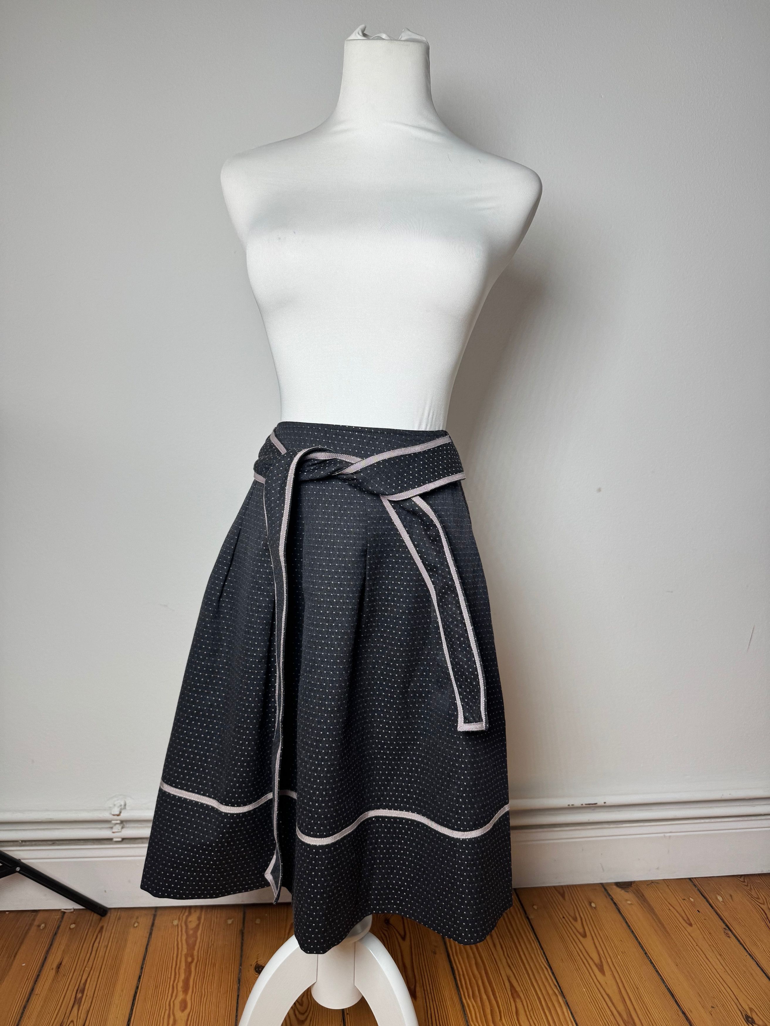 Courreges Vintage Skirt Black White 36/S Size 26" / US 2 / IT 38 - 1 Thumbnail